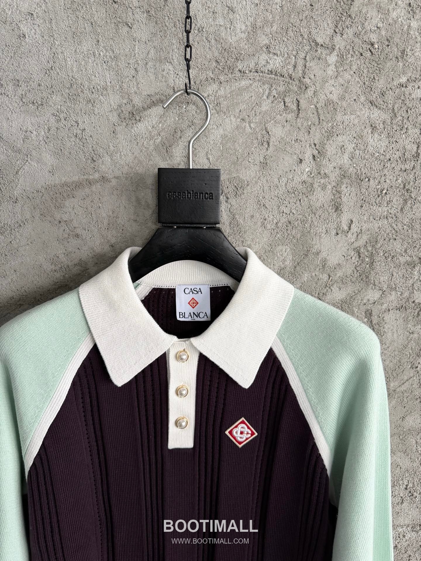 Casablanca Colorblock Polo Shirt Cotton Burgundy 카사블랑카 컬러블록 폴로 셔츠 코튼 버건디 6
