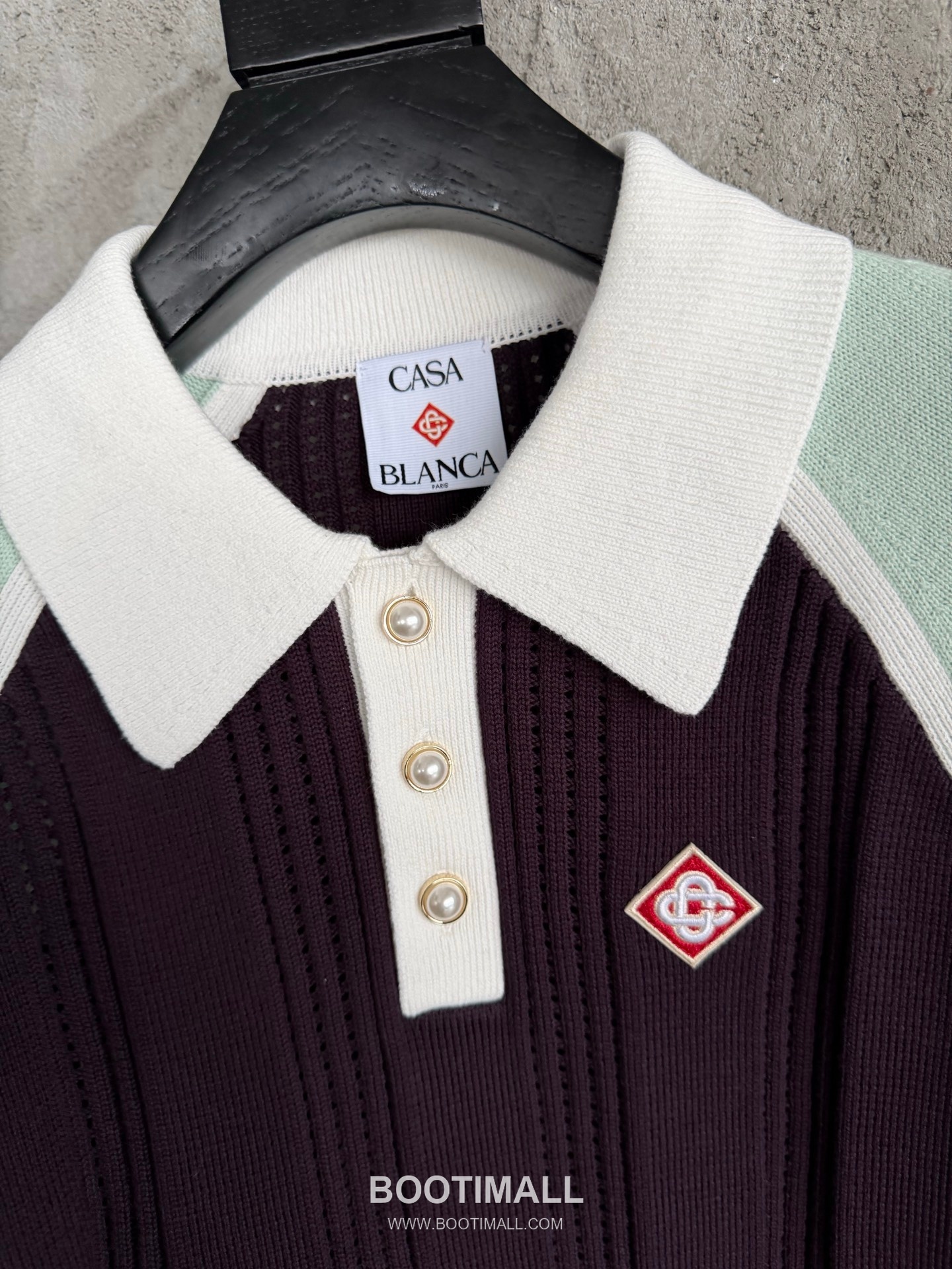 Casablanca Colorblock Polo Shirt Cotton Burgundy 카사블랑카 컬러블록 폴로 셔츠 코튼 버건디 9