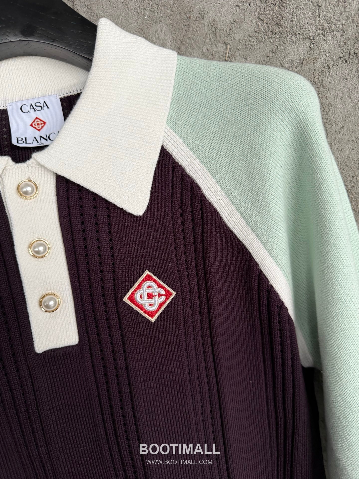 Casablanca Colorblock Polo Shirt Cotton Burgundy 카사블랑카 컬러블록 폴로 셔츠 코튼 버건디 10