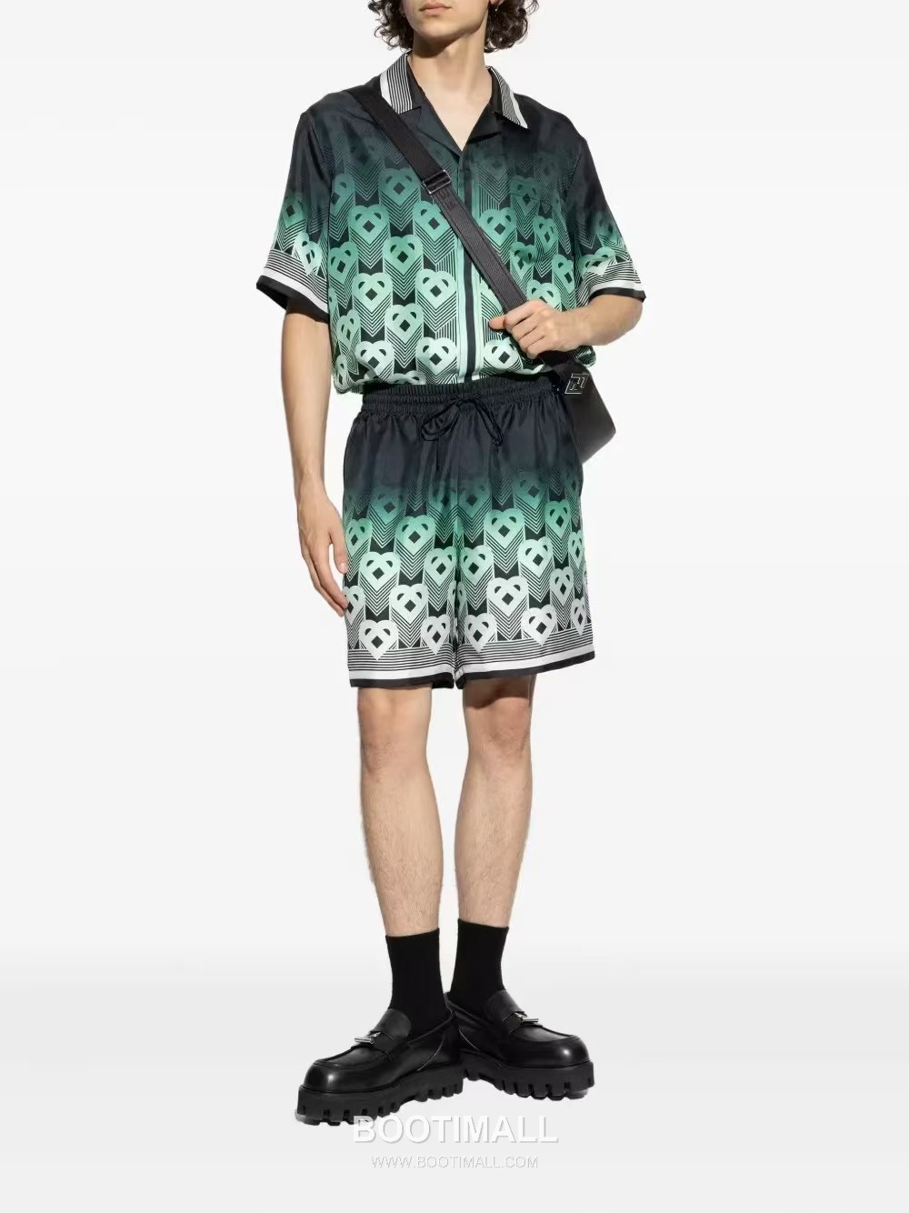 Casablanca Heart Print Shorts Silk Black 카사블랑카 하트 프린트 쇼츠 실크 블랙 1