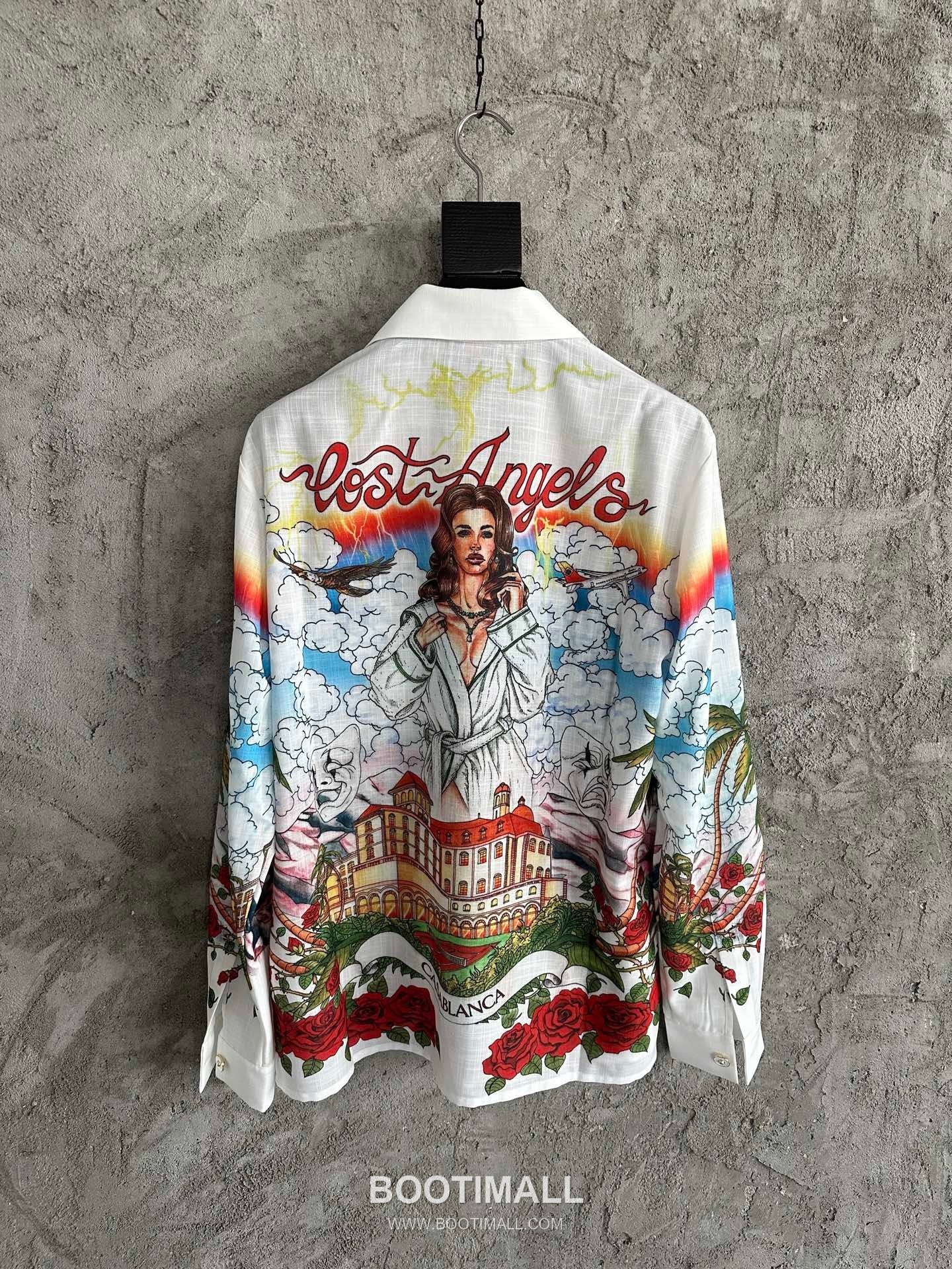 Casablanca Mask Print Shirt Cotton Linen White 카사블랑카 마스크 프린트 셔츠 코튼 린넨 화이트 3