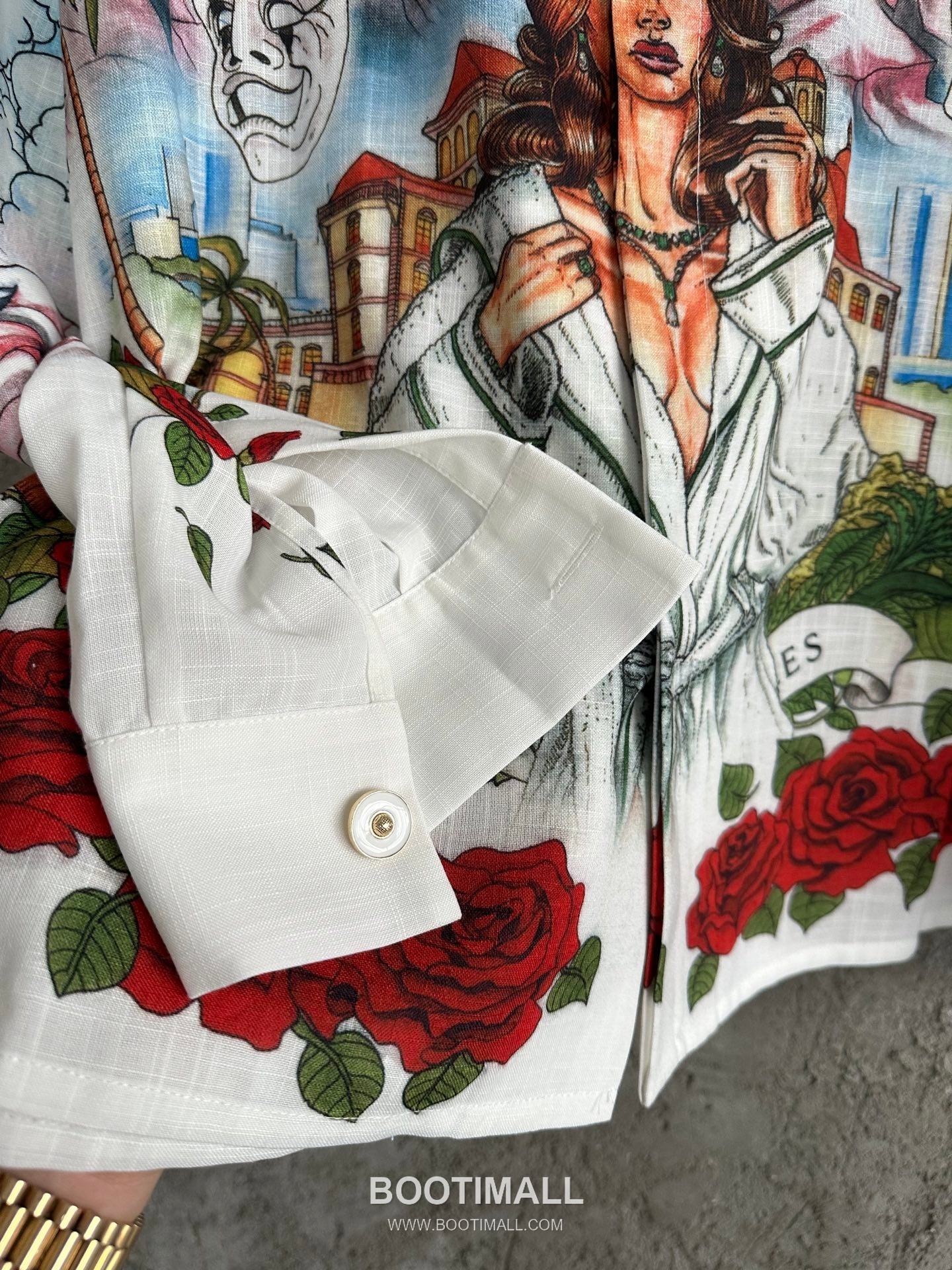 Casablanca Mask Print Shirt Cotton Linen White 카사블랑카 마스크 프린트 셔츠 코튼 린넨 화이트 9