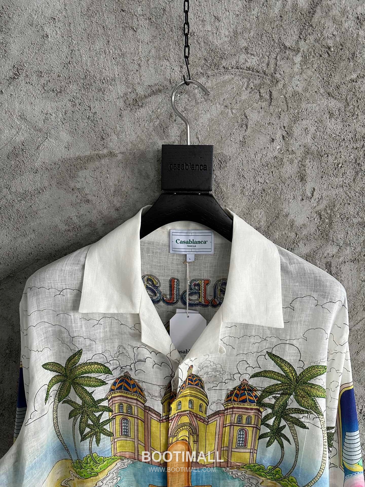 Casablanca Owl Print Shirt Cotton Linen White 카사블랑카 부엉이 프린트 셔츠 코튼 린넨 화이트 3