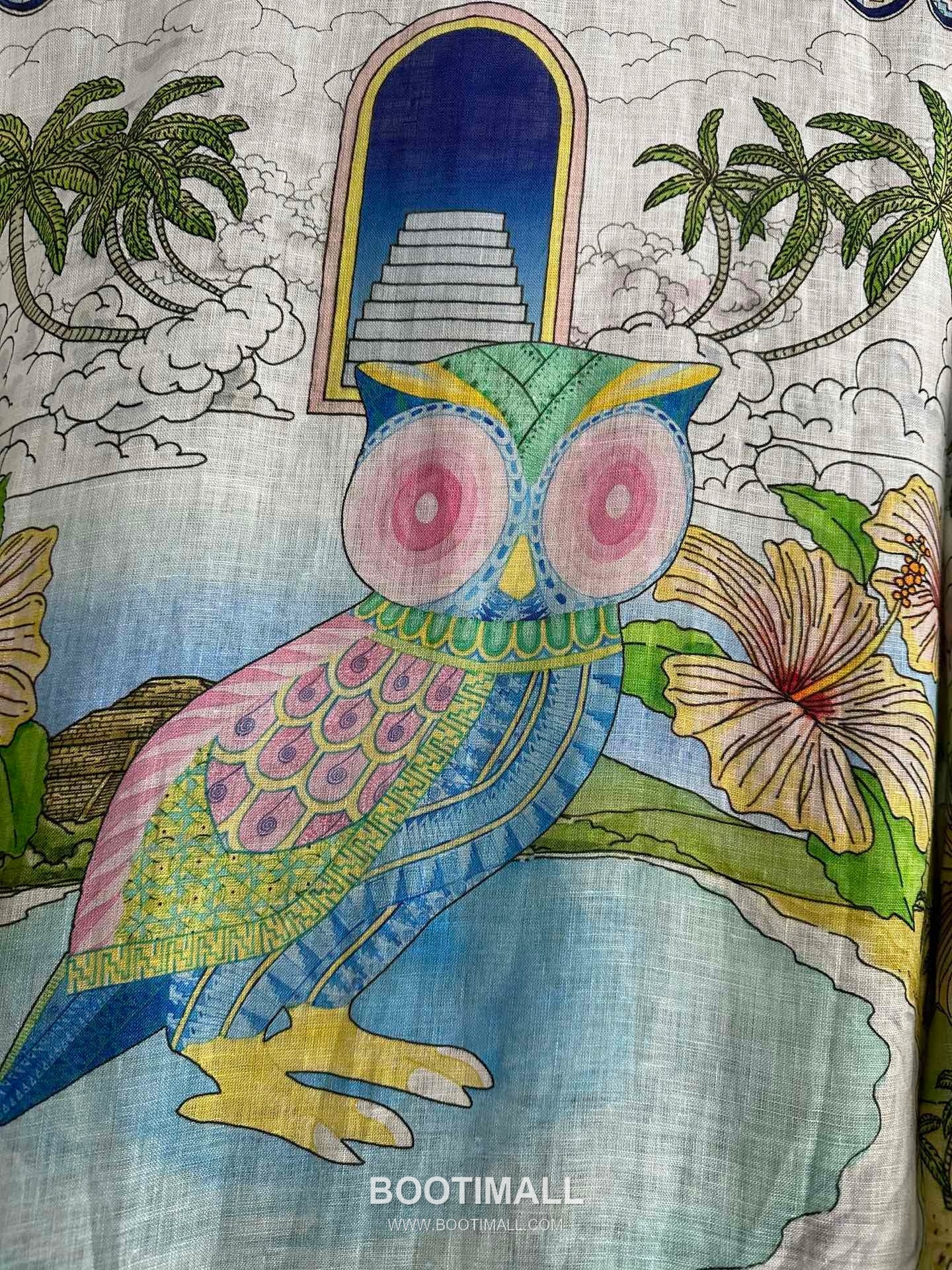 Casablanca Owl Print Shirt Cotton Linen White 카사블랑카 부엉이 프린트 셔츠 코튼 린넨 화이트 9