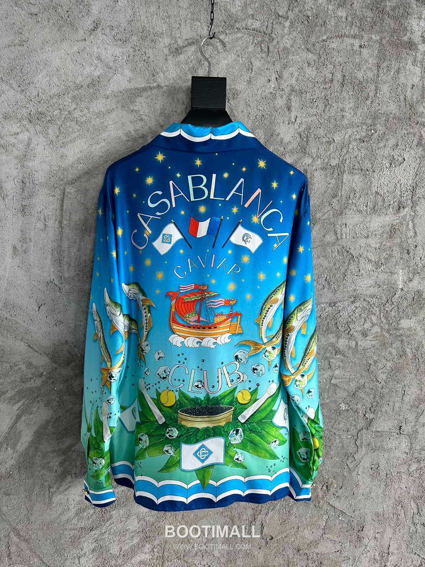 Casablanca Caviar Print Shirt Silk Blue 카사블랑카 캐비어 프린트 셔츠 실크 블루 2