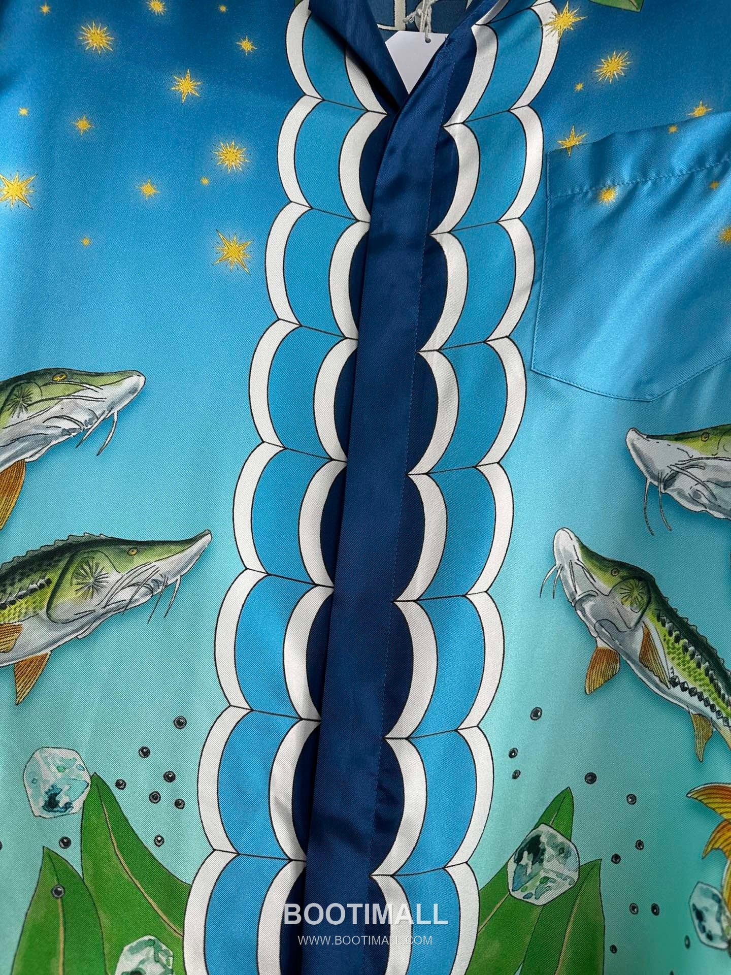 Casablanca Caviar Print Shirt Silk Blue 카사블랑카 캐비어 프린트 셔츠 실크 블루 5