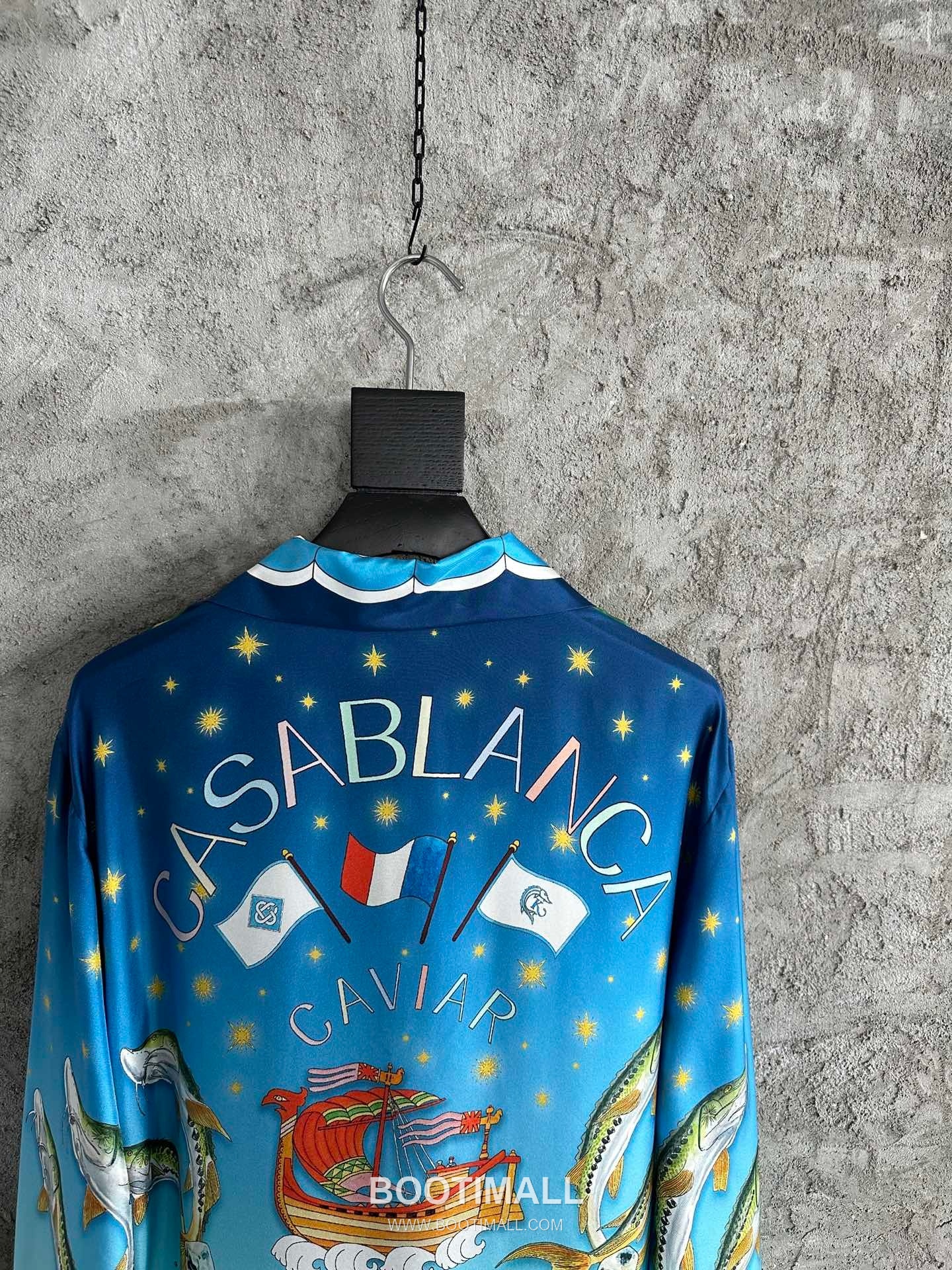 Casablanca Caviar Print Shirt Silk Blue 카사블랑카 캐비어 프린트 셔츠 실크 블루 8
