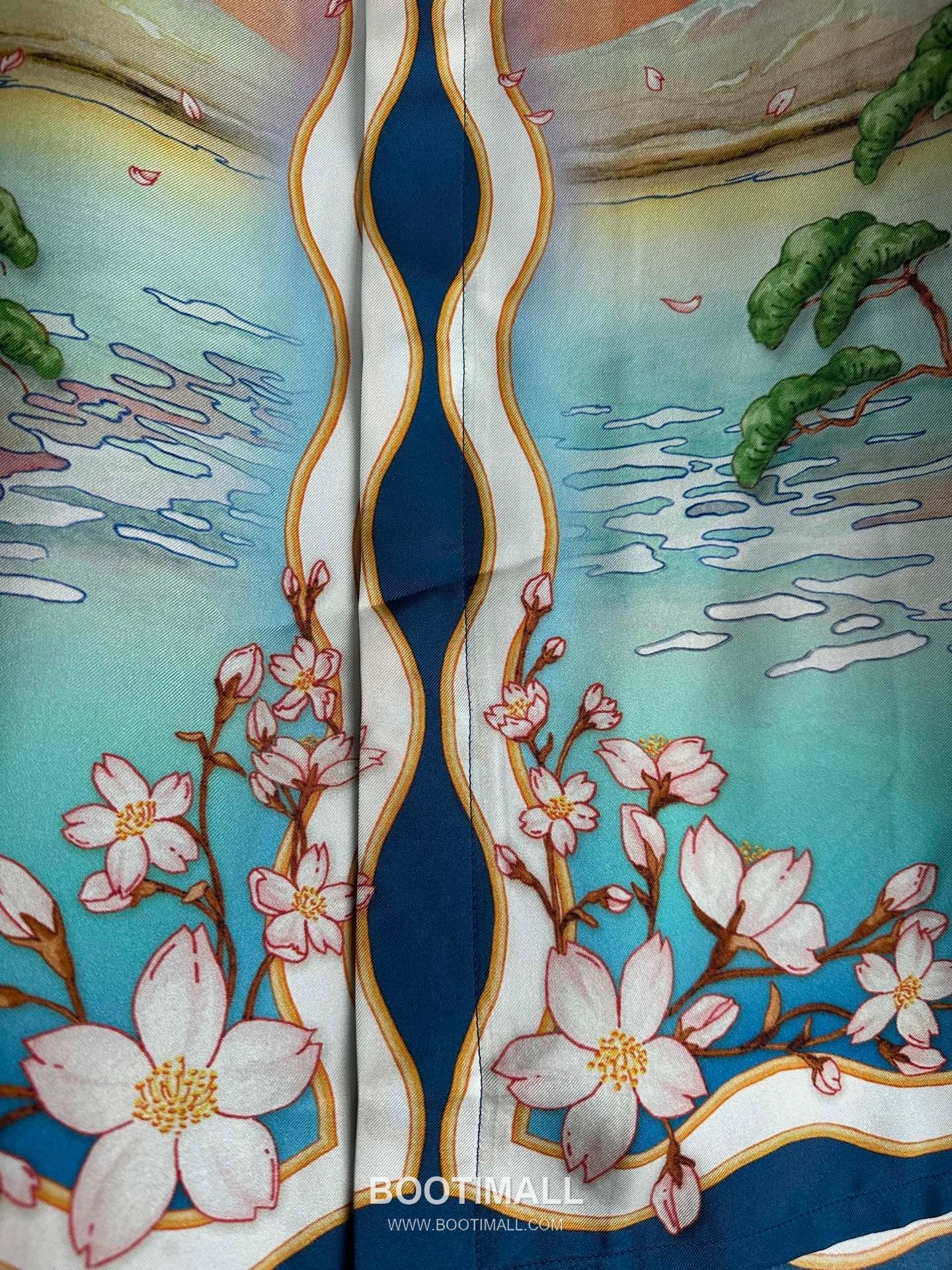 Casablanca Crane Silk Shirt Silk Blue 카사블랑카 학 프린트 실크 셔츠 실크 블루 6