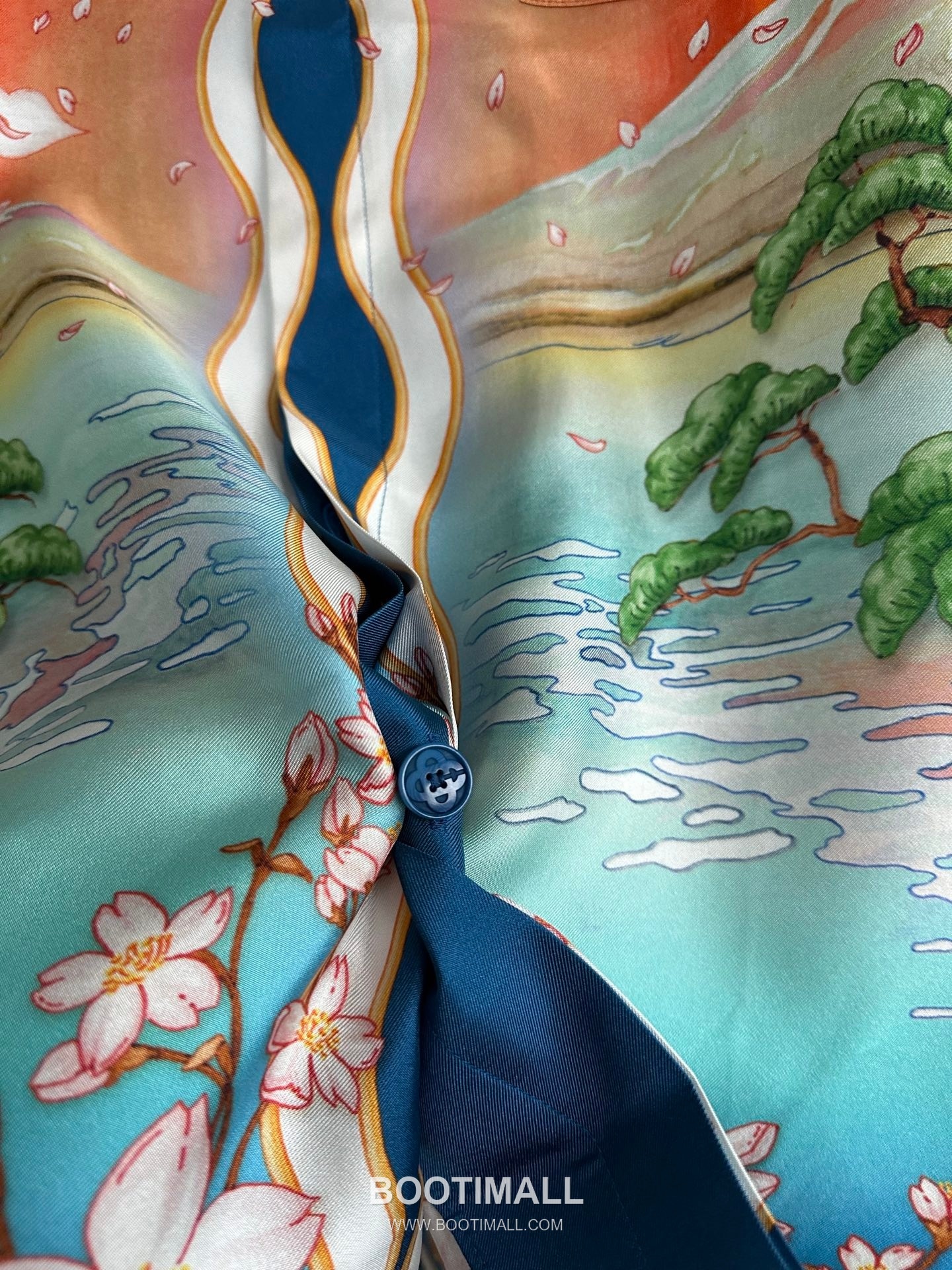 Casablanca Crane Silk Shirt Silk Blue 카사블랑카 학 프린트 실크 셔츠 실크 블루 7