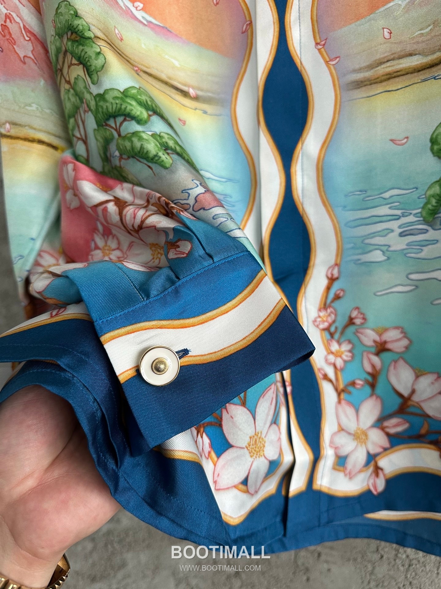 Casablanca Crane Silk Shirt Silk Blue 카사블랑카 학 프린트 실크 셔츠 실크 블루 8