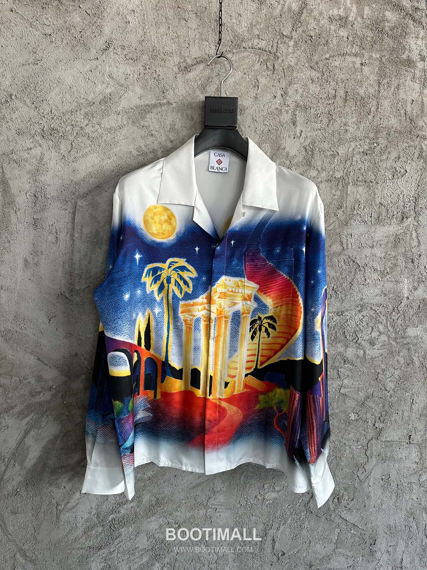 Casablanca Moon Print Shirt Silk White 카사블랑카 문 프린트 셔츠 실크 화이트 1
