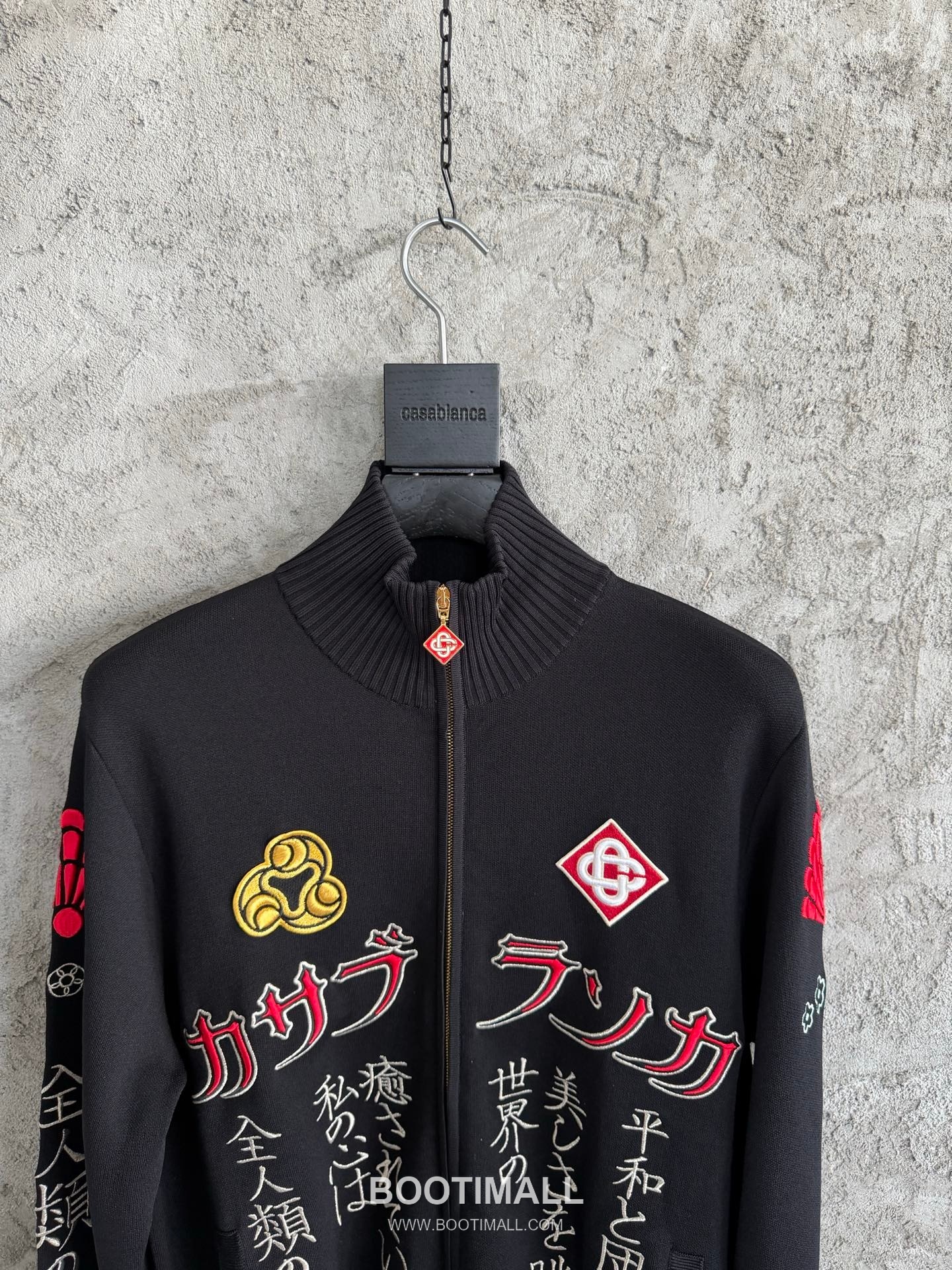 Casablanca Tokyo Embroidered Cardigan Cotton Black 카사블랑카 도쿄 자수 가디건 코튼 블랙 3