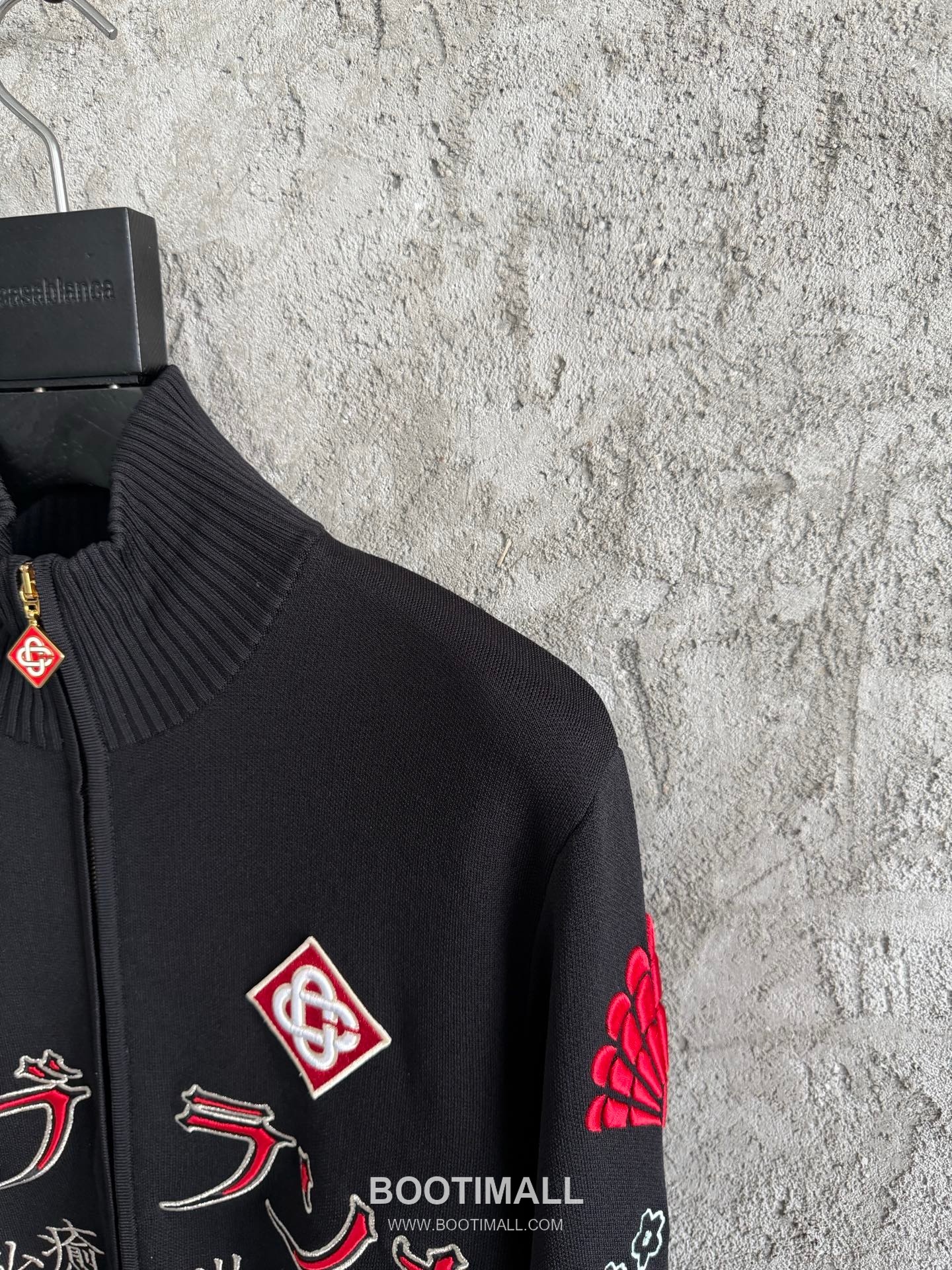 Casablanca Tokyo Embroidered Cardigan Cotton Black 카사블랑카 도쿄 자수 가디건 코튼 블랙 4