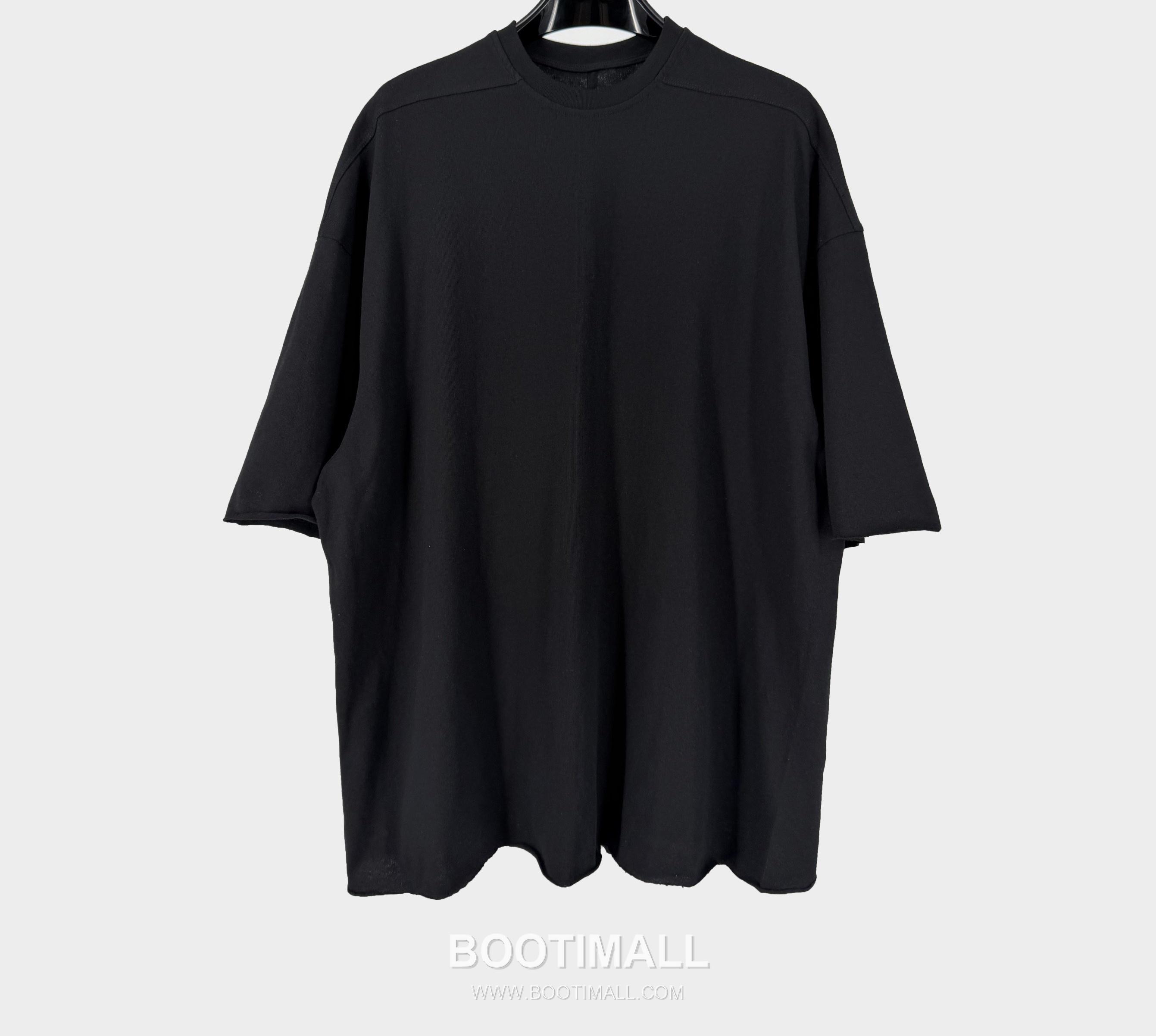 Rick Owens Rolled Hem T-Shirt Cotton Black 릭오웬스 롤드 헴 티셔츠 코튼 블랙 1