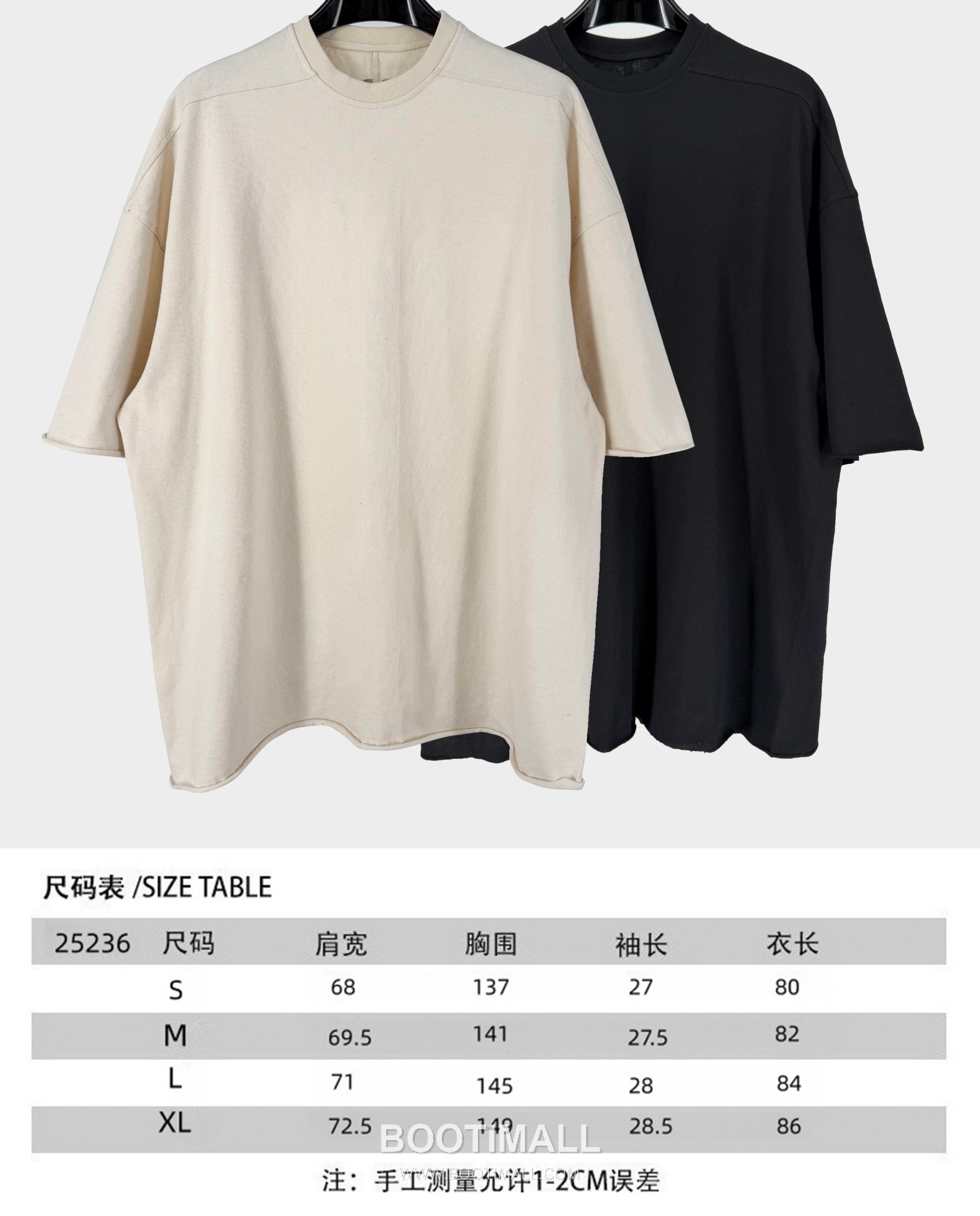 Rick Owens Rolled Hem T-Shirt Cotton Black 릭오웬스 롤드 헴 티셔츠 코튼 블랙 9