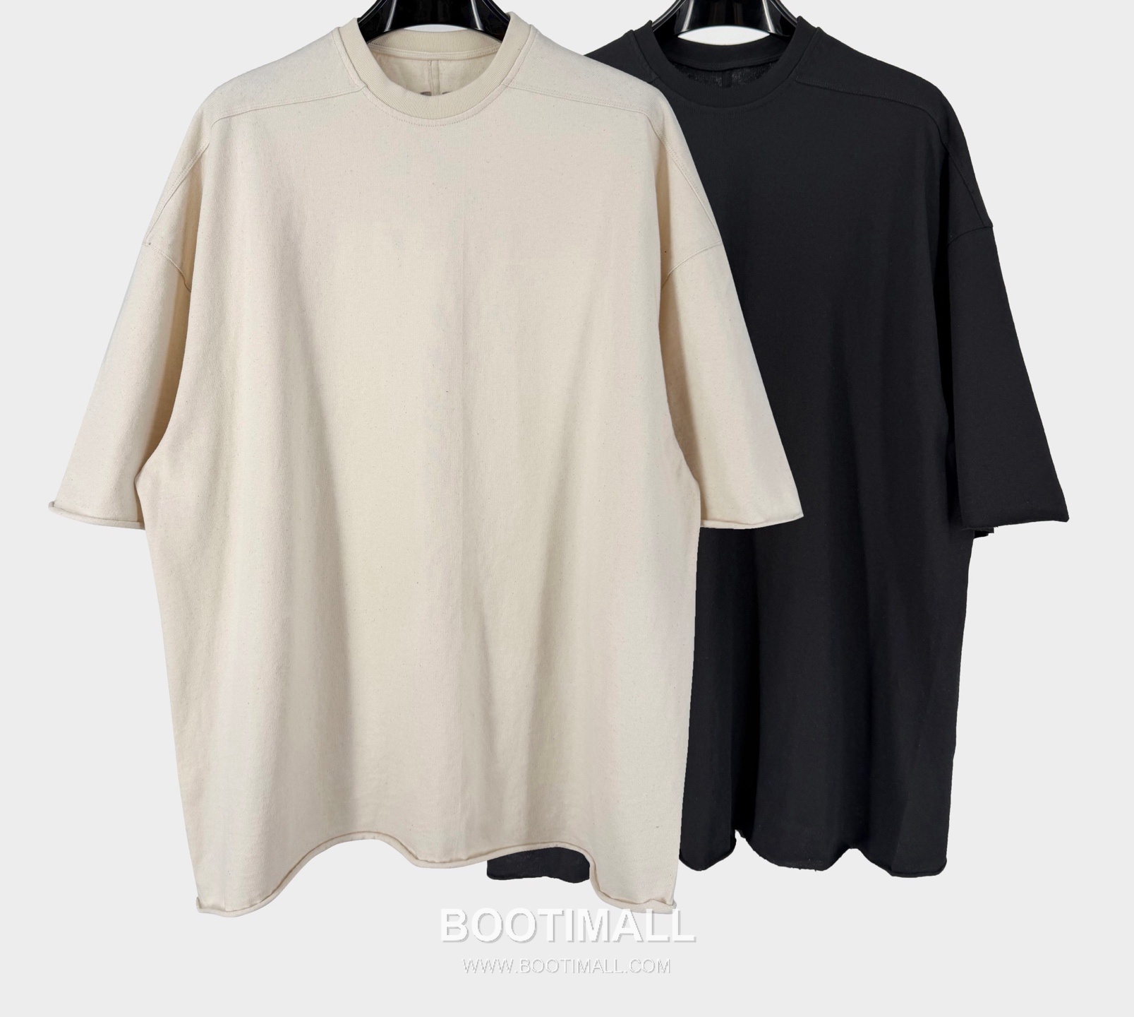 Rick Owens Rolled Hem T-Shirt Cotton Black 릭오웬스 롤드 헴 티셔츠 코튼 블랙 1