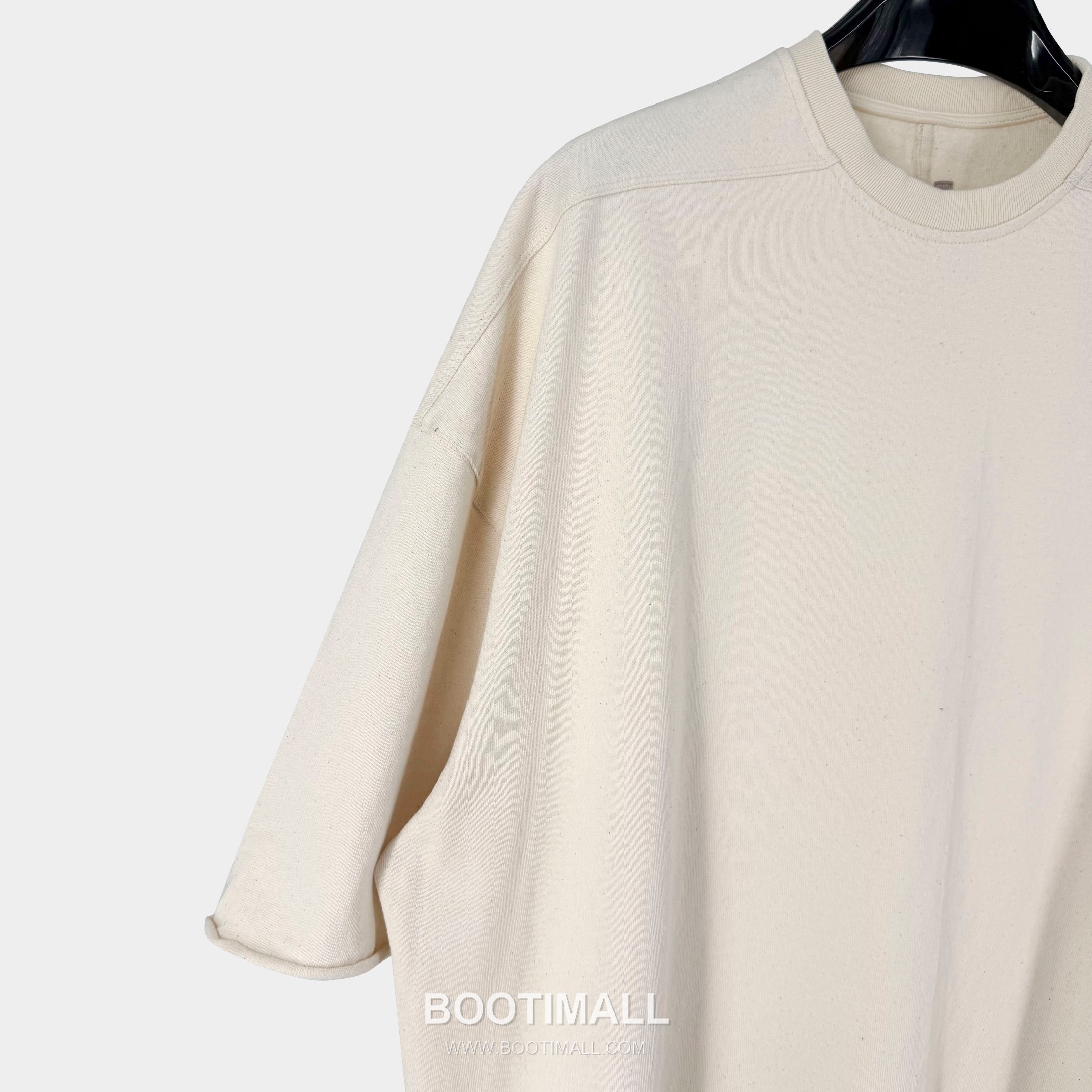 Rick Owens Rolled Hem T-Shirt Cotton Black 릭오웬스 롤드 헴 티셔츠 코튼 블랙 4