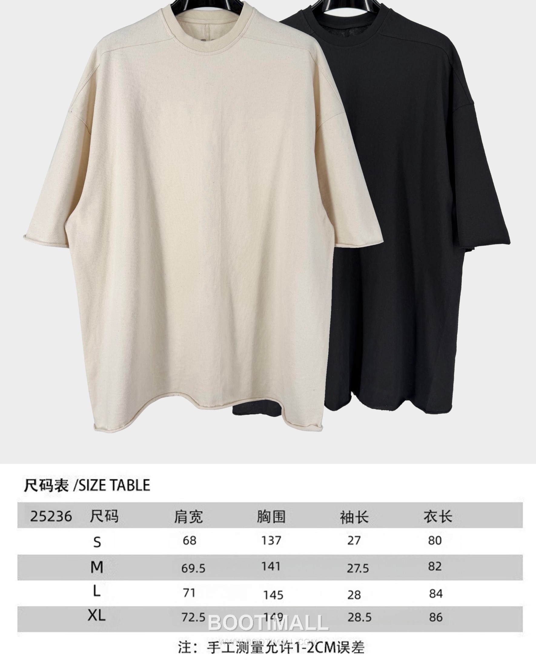 Rick Owens Rolled Hem T-Shirt Cotton Black 릭오웬스 롤드 헴 티셔츠 코튼 블랙 9