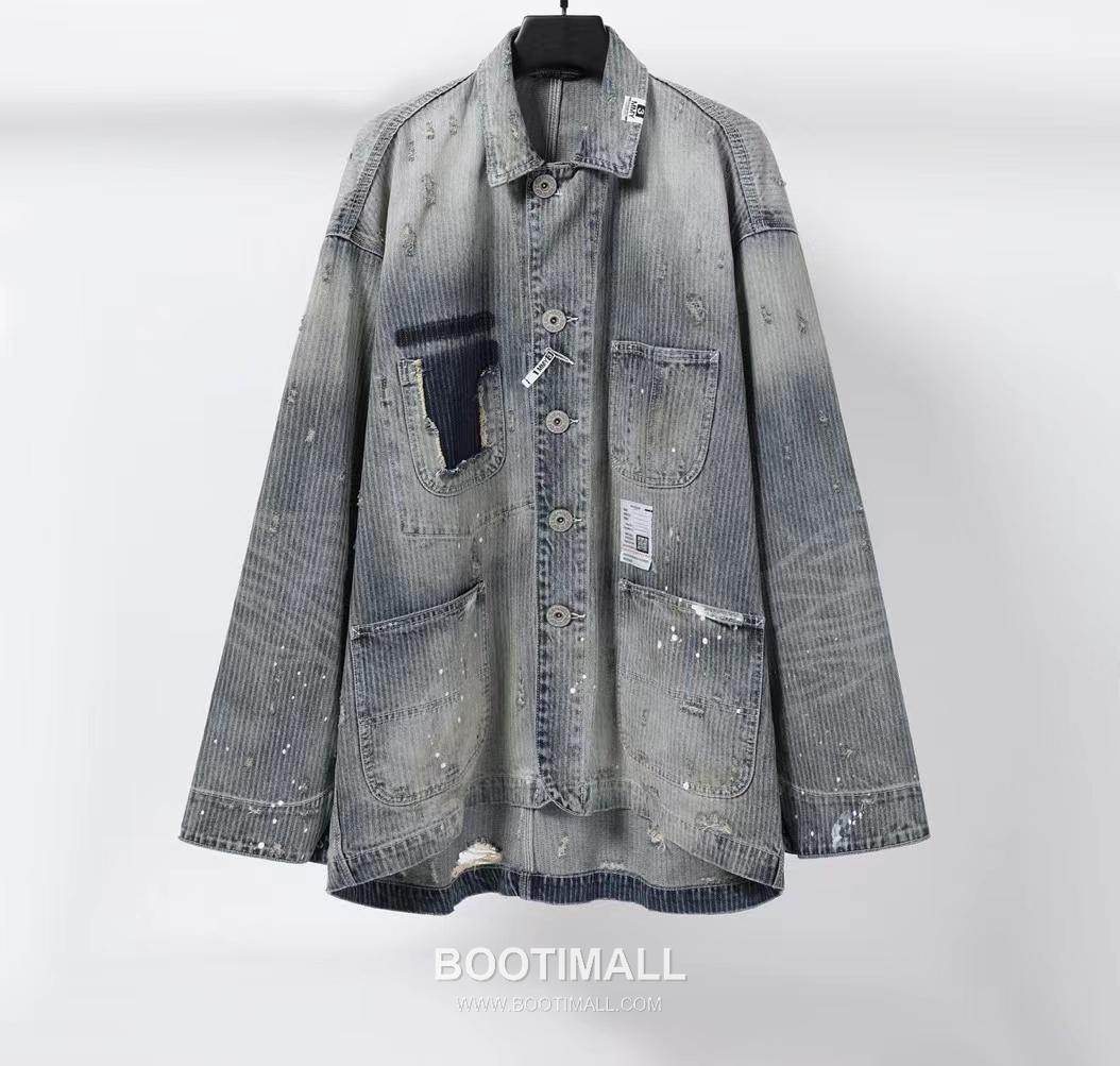 Maison Mihara Yasuhiro Jacquard Denim Shirt Jacket Cotton Blue 메종 미하라 야스히로 자카드 데님 셔츠 자켓 코튼 블루 1