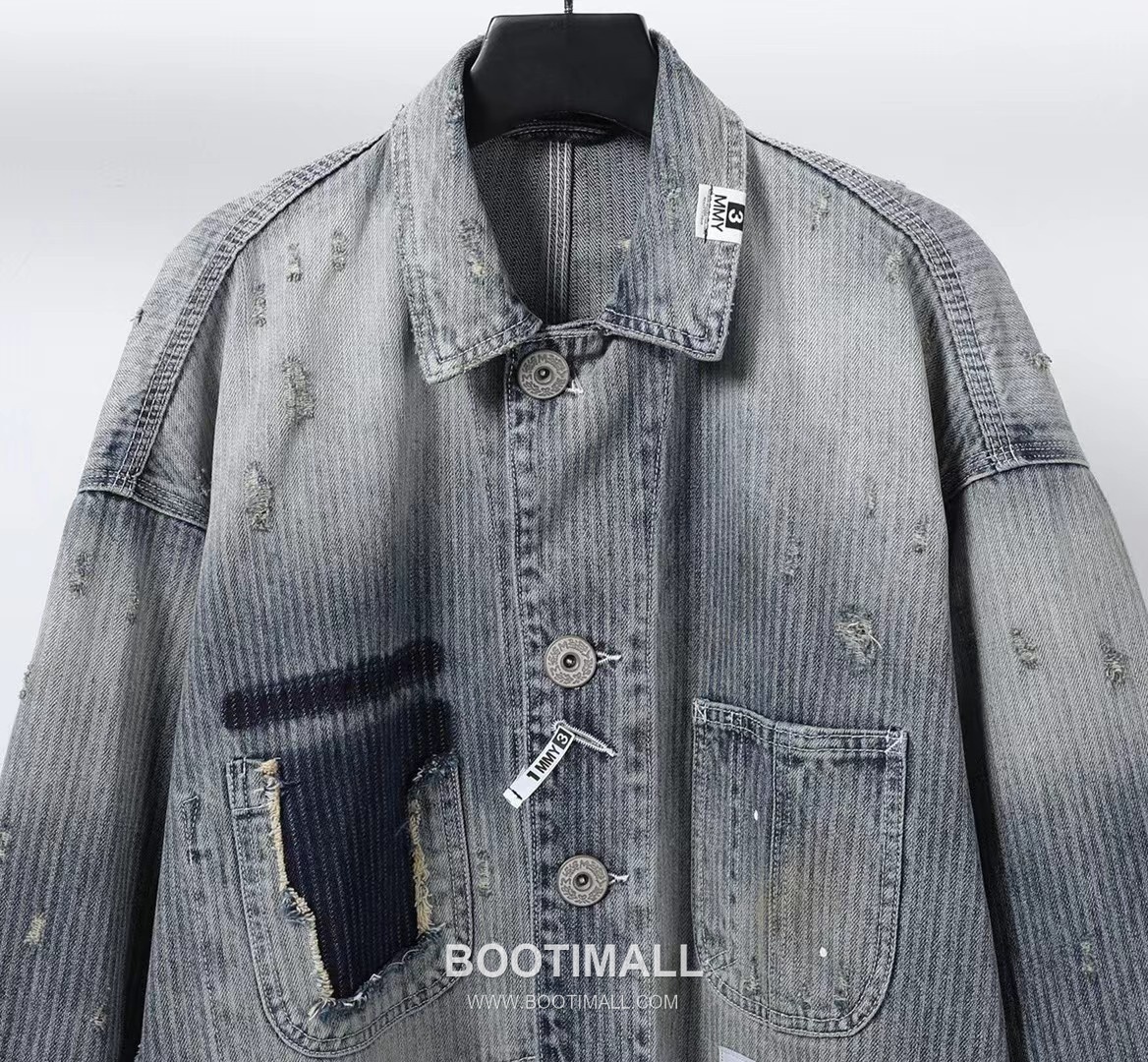 Maison Mihara Yasuhiro Jacquard Denim Shirt Jacket Cotton Blue 메종 미하라 야스히로 자카드 데님 셔츠 자켓 코튼 블루 3