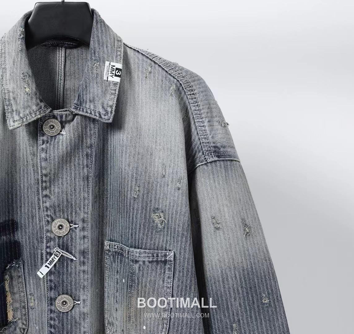 Maison Mihara Yasuhiro Jacquard Denim Shirt Jacket Cotton Blue 메종 미하라 야스히로 자카드 데님 셔츠 자켓 코튼 블루 4