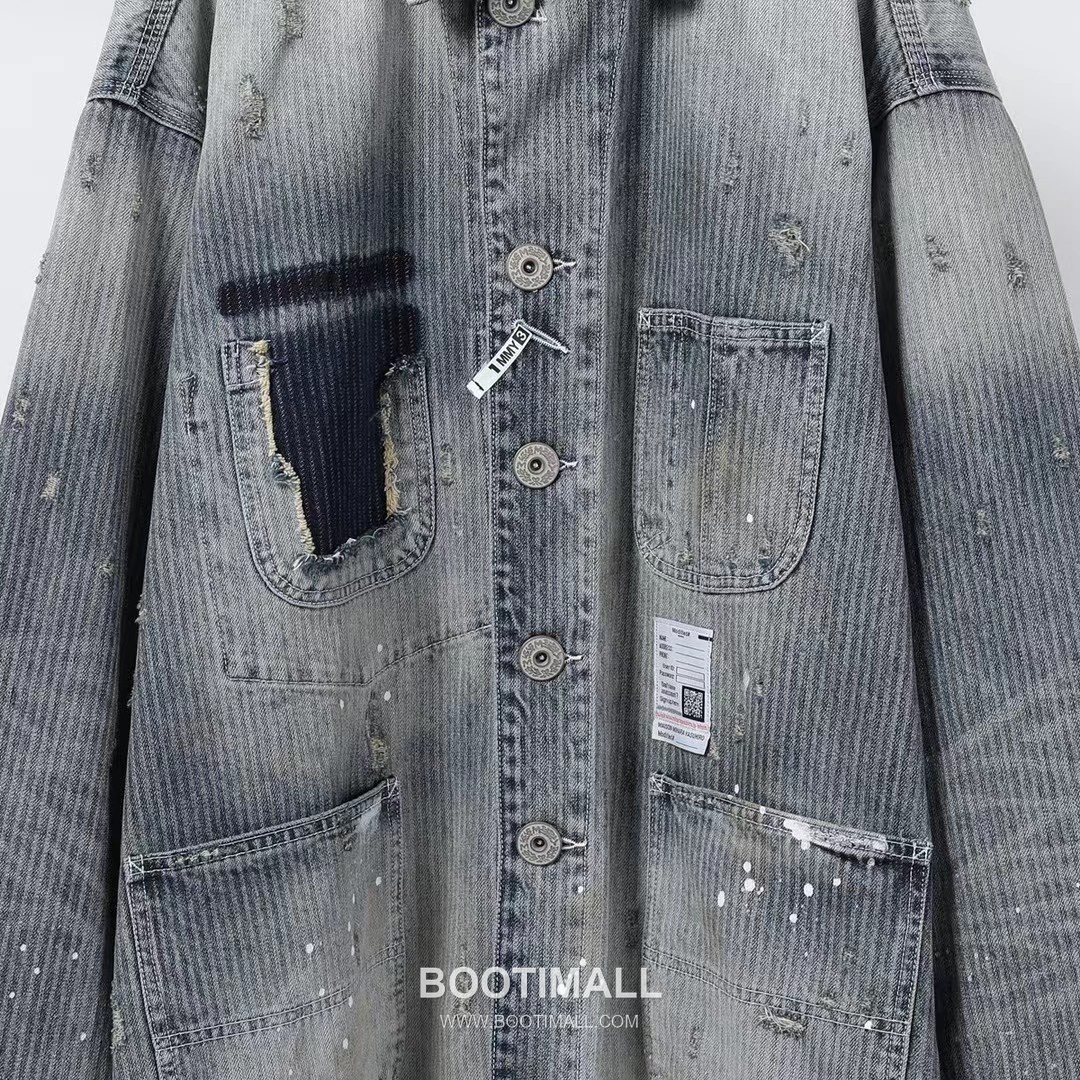 Maison Mihara Yasuhiro Jacquard Denim Shirt Jacket Cotton Blue 메종 미하라 야스히로 자카드 데님 셔츠 자켓 코튼 블루 5