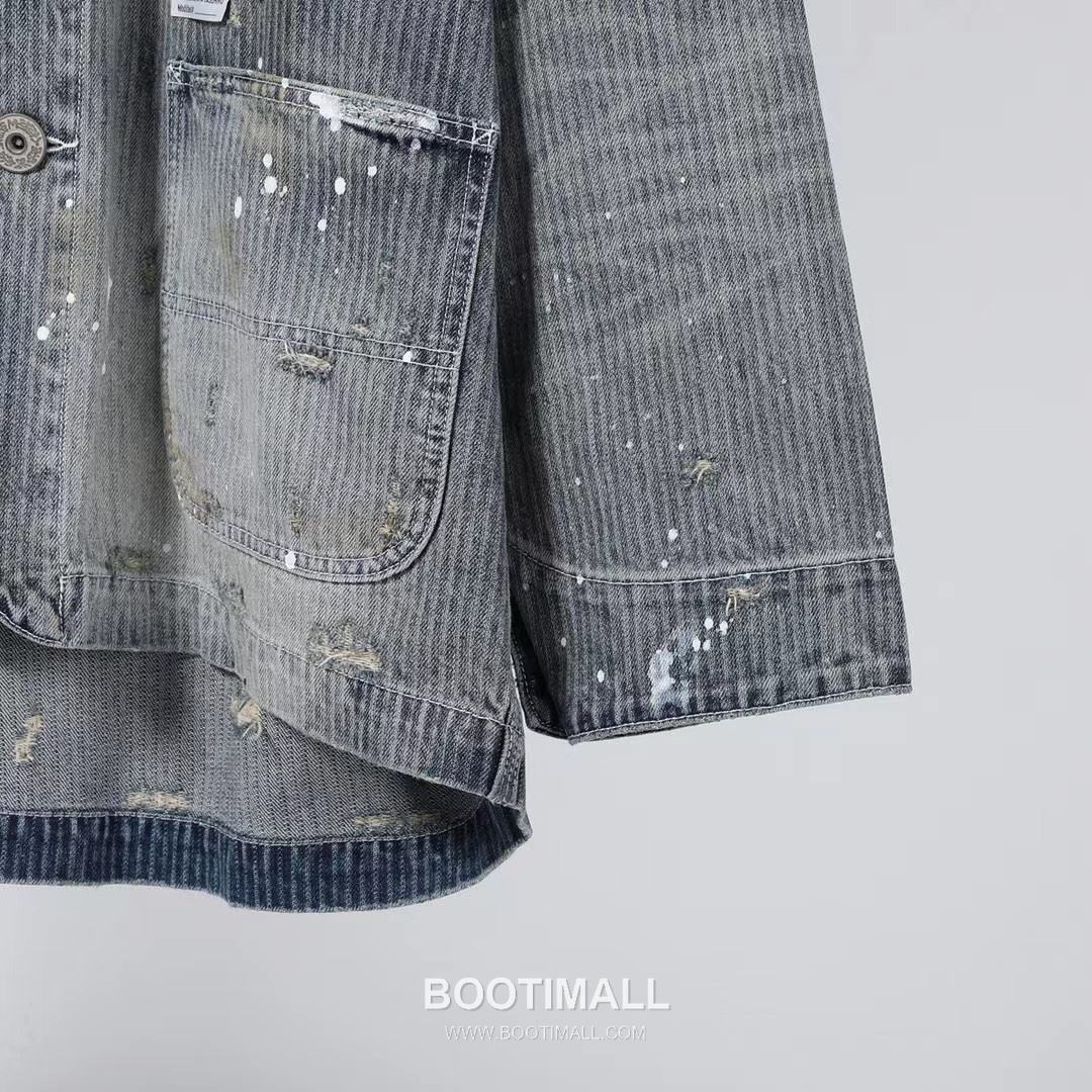 Maison Mihara Yasuhiro Jacquard Denim Shirt Jacket Cotton Blue 메종 미하라 야스히로 자카드 데님 셔츠 자켓 코튼 블루 7