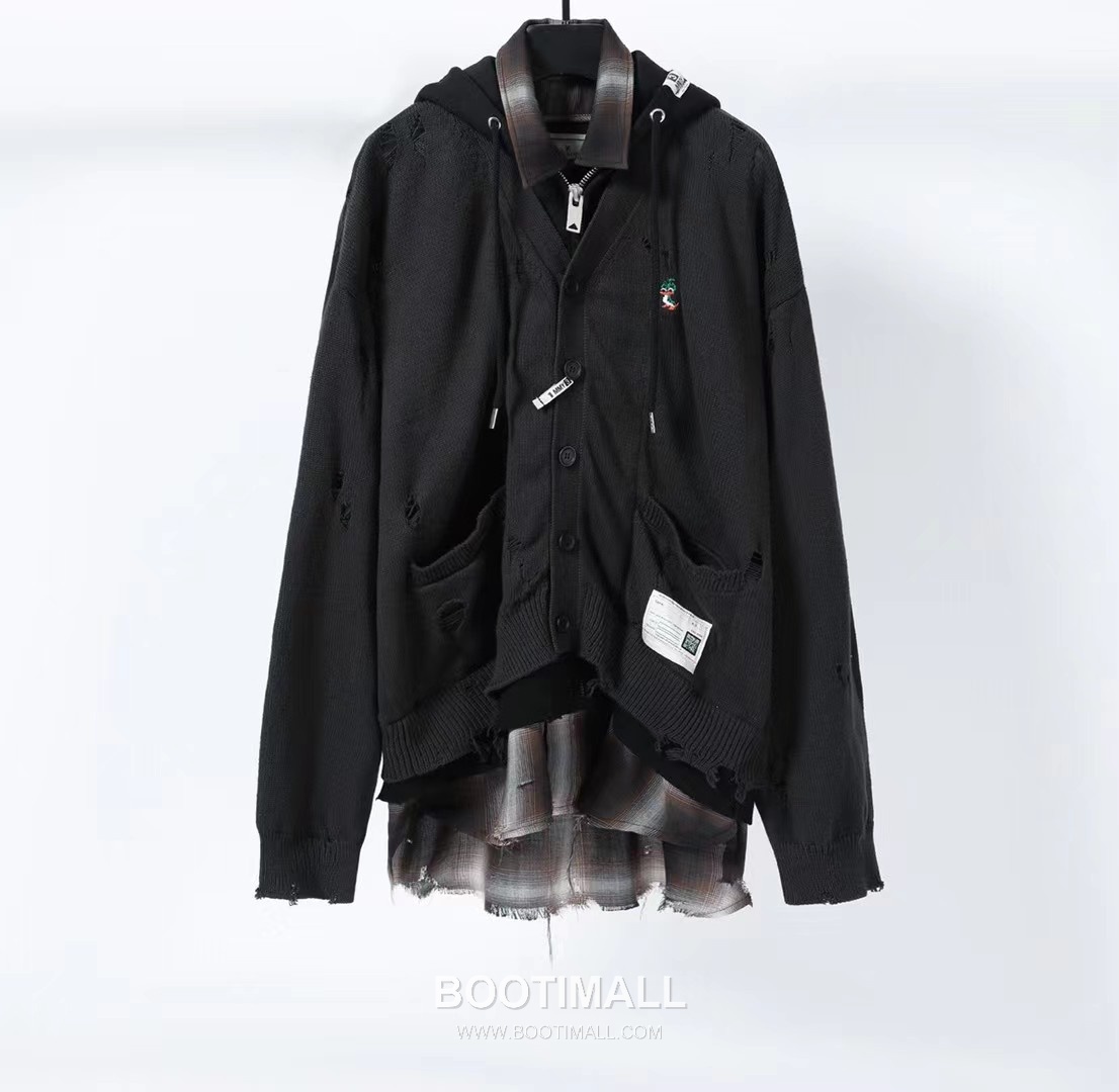 Maison Mihara Yasuhiro Layered Knit Hoodie Cotton Jacket 메종 미하라 야스히로 레이어드 니트 후디 코튼 자켓 1