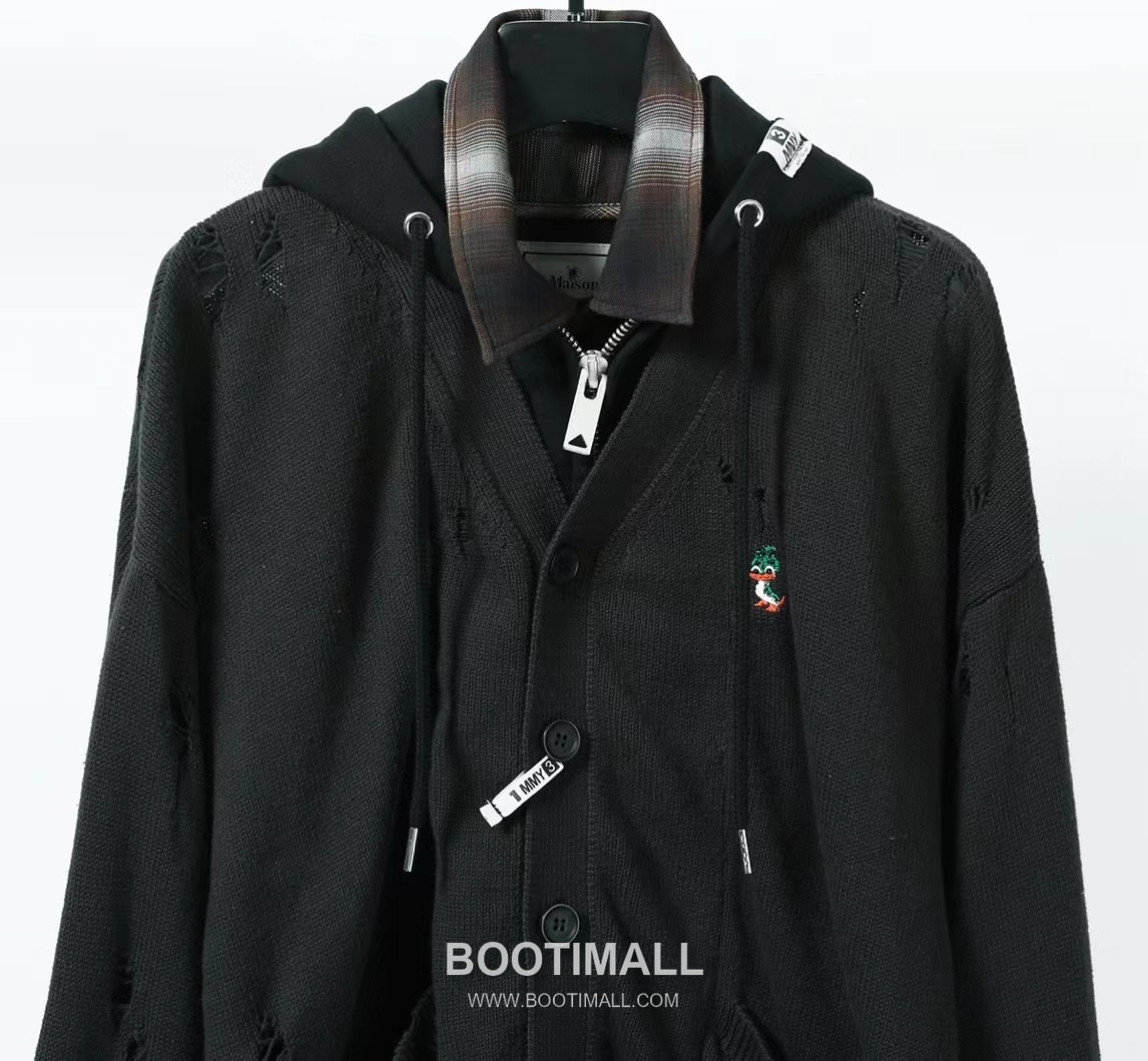 Maison Mihara Yasuhiro Layered Knit Hoodie Cotton Jacket 메종 미하라 야스히로 레이어드 니트 후디 코튼 자켓 3