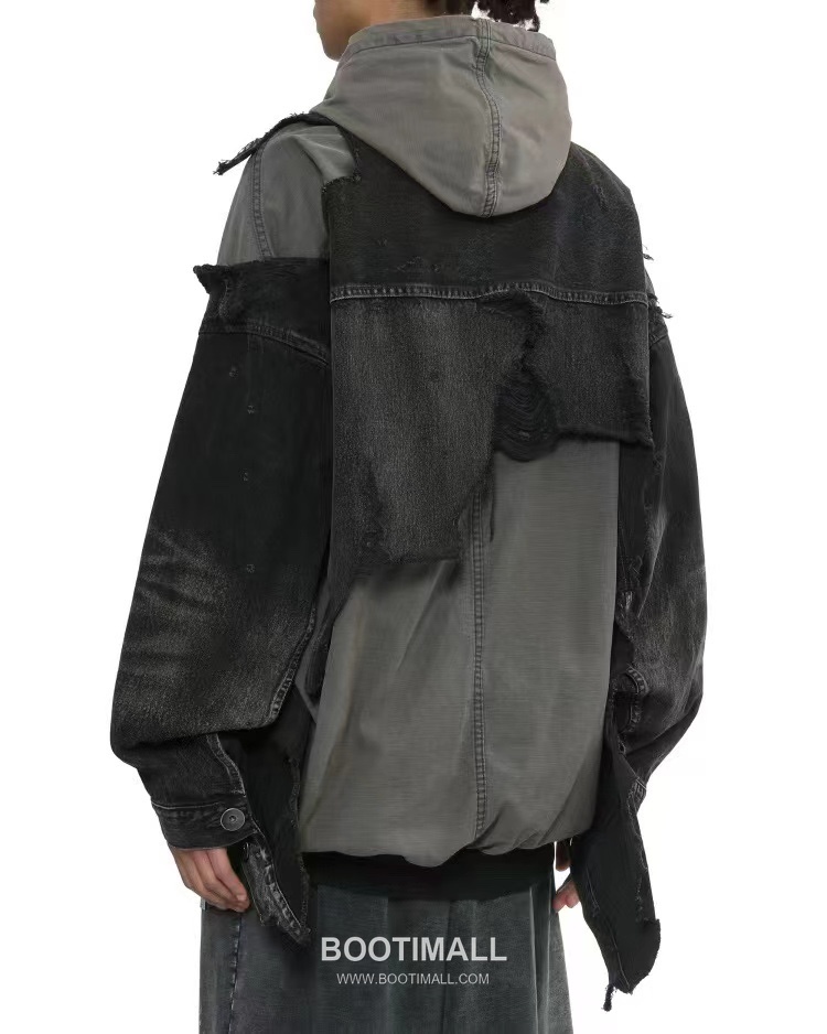 Maison Mihara Yasuhiro Layered Denim Jacket Cotton Black 메종 미하라 야스히로 레이어드 데님 자켓 코튼 블랙 2