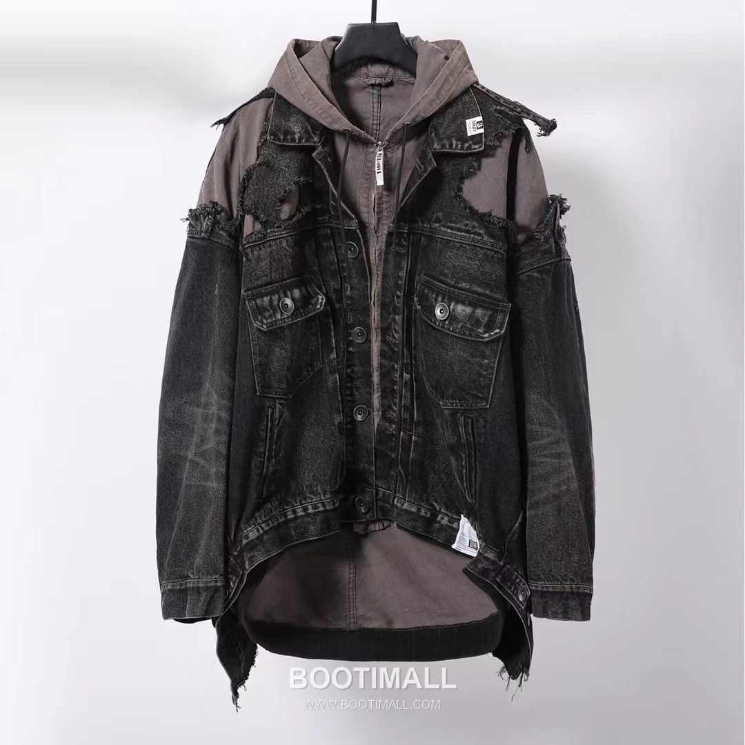 Maison Mihara Yasuhiro Layered Denim Jacket Cotton Black 메종 미하라 야스히로 레이어드 데님 자켓 코튼 블랙 3