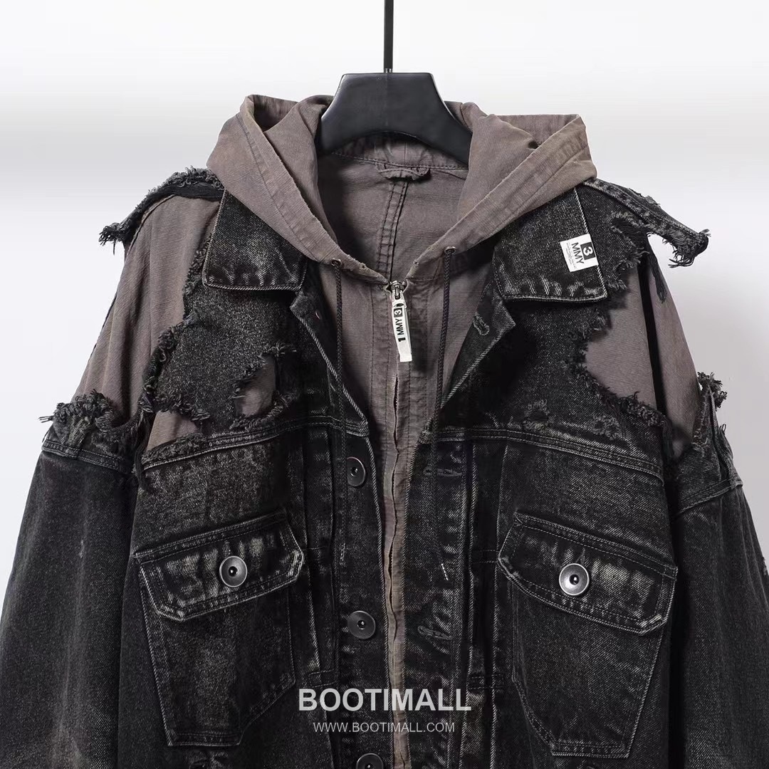 Maison Mihara Yasuhiro Layered Denim Jacket Cotton Black 메종 미하라 야스히로 레이어드 데님 자켓 코튼 블랙 5