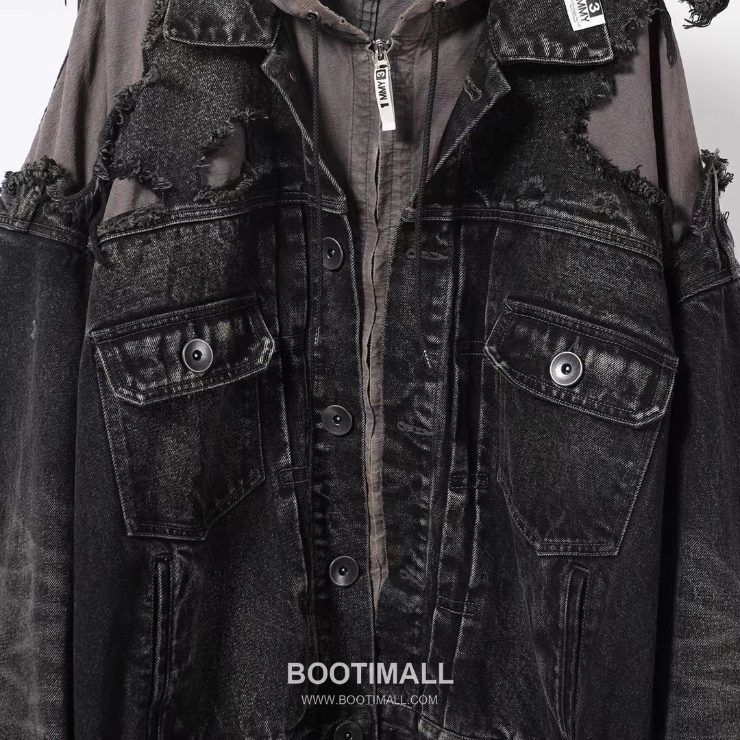 Maison Mihara Yasuhiro Layered Denim Jacket Cotton Black 메종 미하라 야스히로 레이어드 데님 자켓 코튼 블랙 6