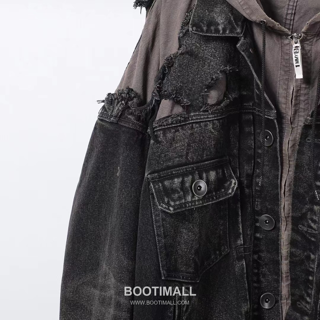 Maison Mihara Yasuhiro Layered Denim Jacket Cotton Black 메종 미하라 야스히로 레이어드 데님 자켓 코튼 블랙 7