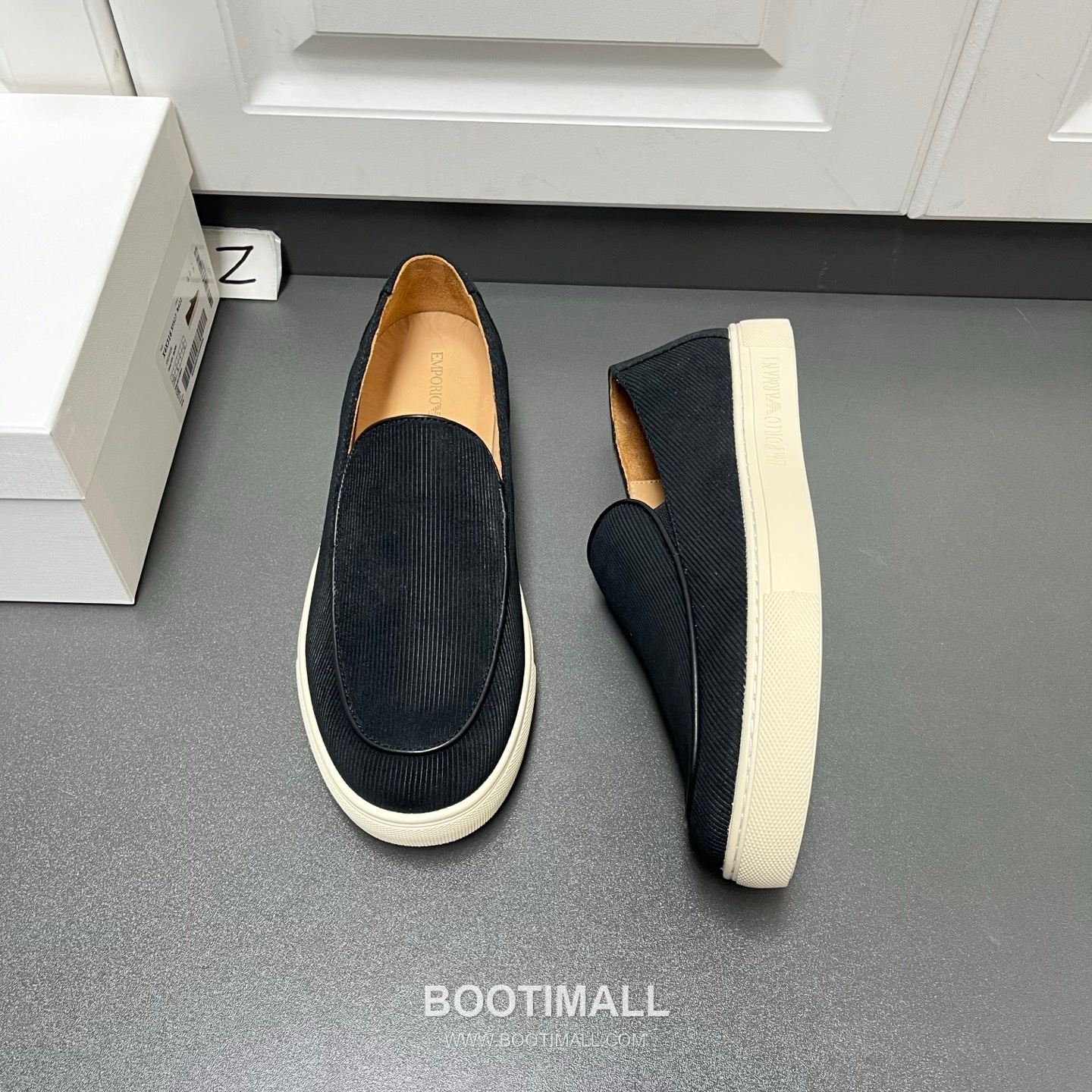 Armani Leather Loafer Suede Calfskin Black Gray 아르마니 코튼 레더 로퍼 스웨이드 송아지가죽 블랙 그레이 1