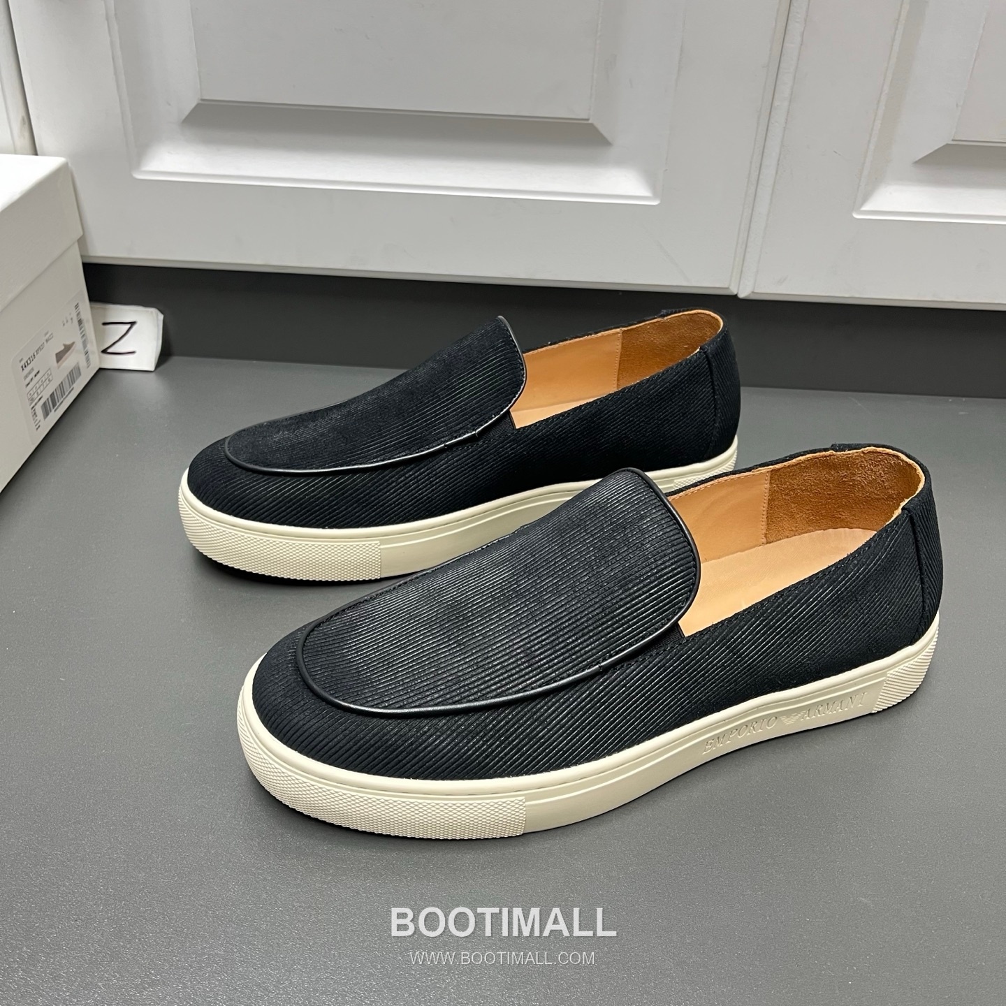 Armani Leather Loafer Suede Calfskin Black Gray 아르마니 코튼 레더 로퍼 스웨이드 송아지가죽 블랙 그레이 2