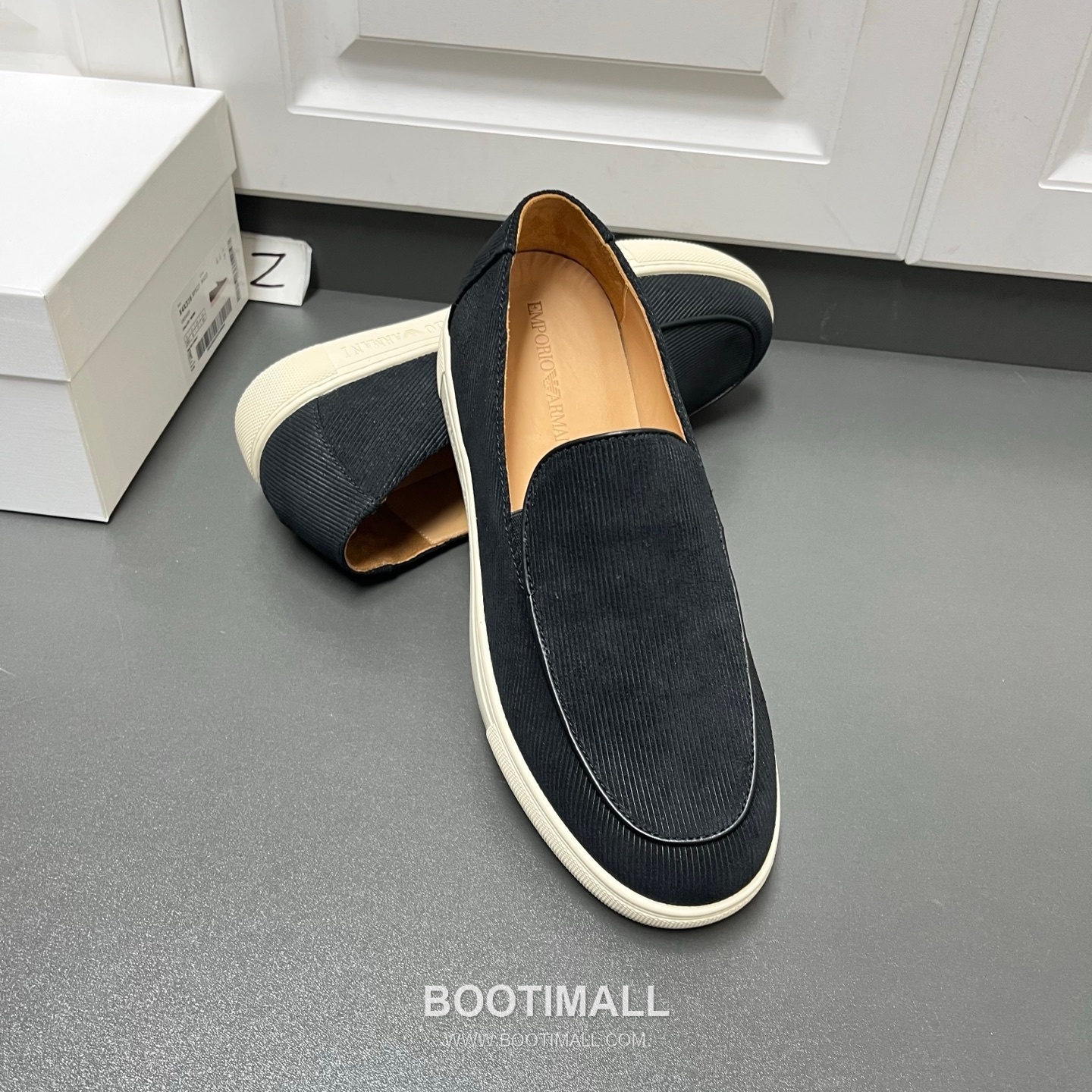 Armani Leather Loafer Suede Calfskin Black Gray 아르마니 코튼 레더 로퍼 스웨이드 송아지가죽 블랙 그레이 4