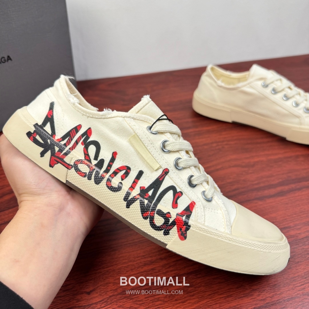 Balenciaga Paris Canvas Sneaker Canvas Rubber Off-White Sneakers 발렌시아가 파리 캔버스 스니커즈 캔버스 러버 오프화이트 4
