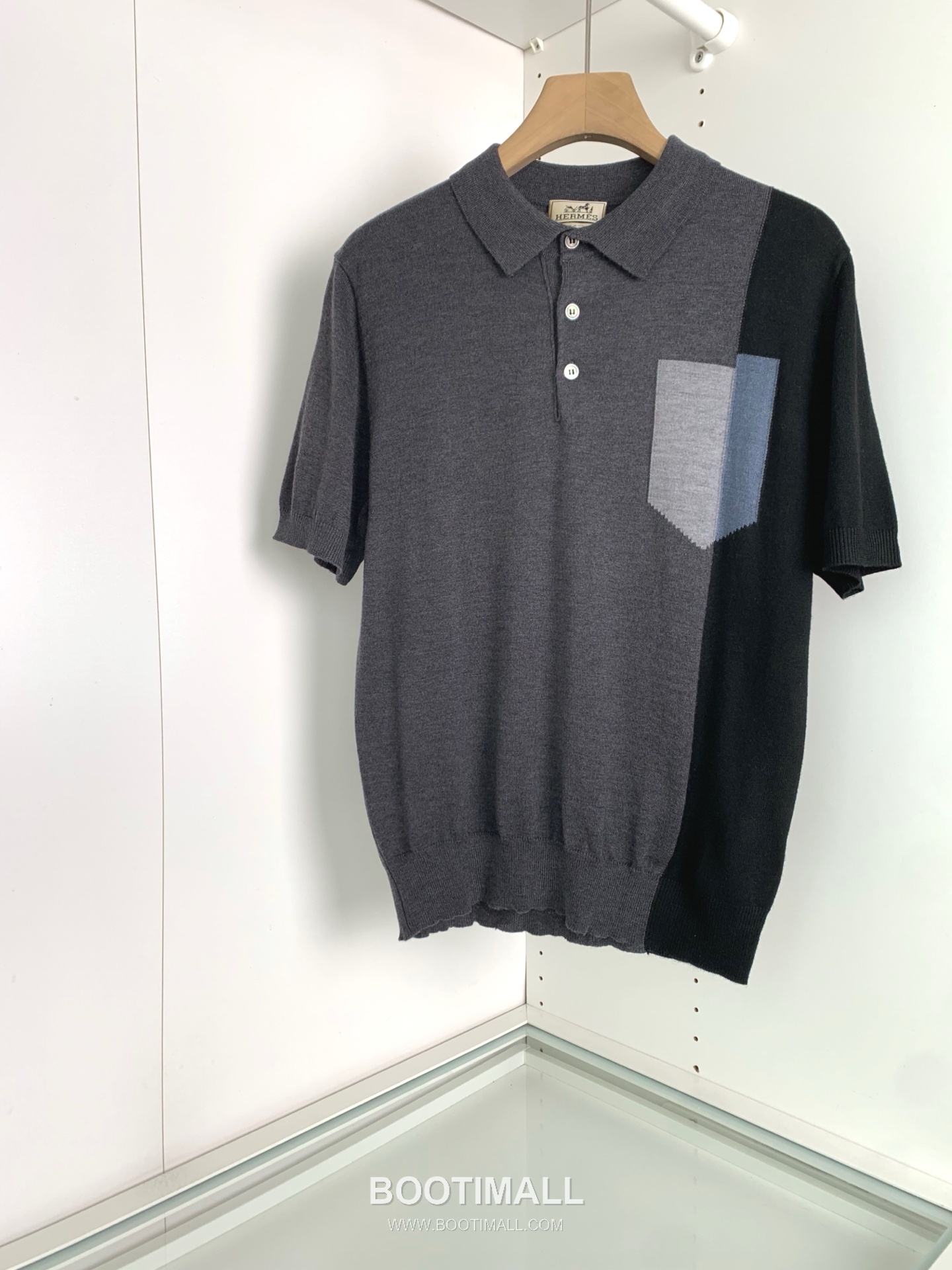 Hermes Colorblock Knit Polo Knitted Cotton Black 에르메스 컬러블록 니트 폴로 니트 코튼 블랙 1