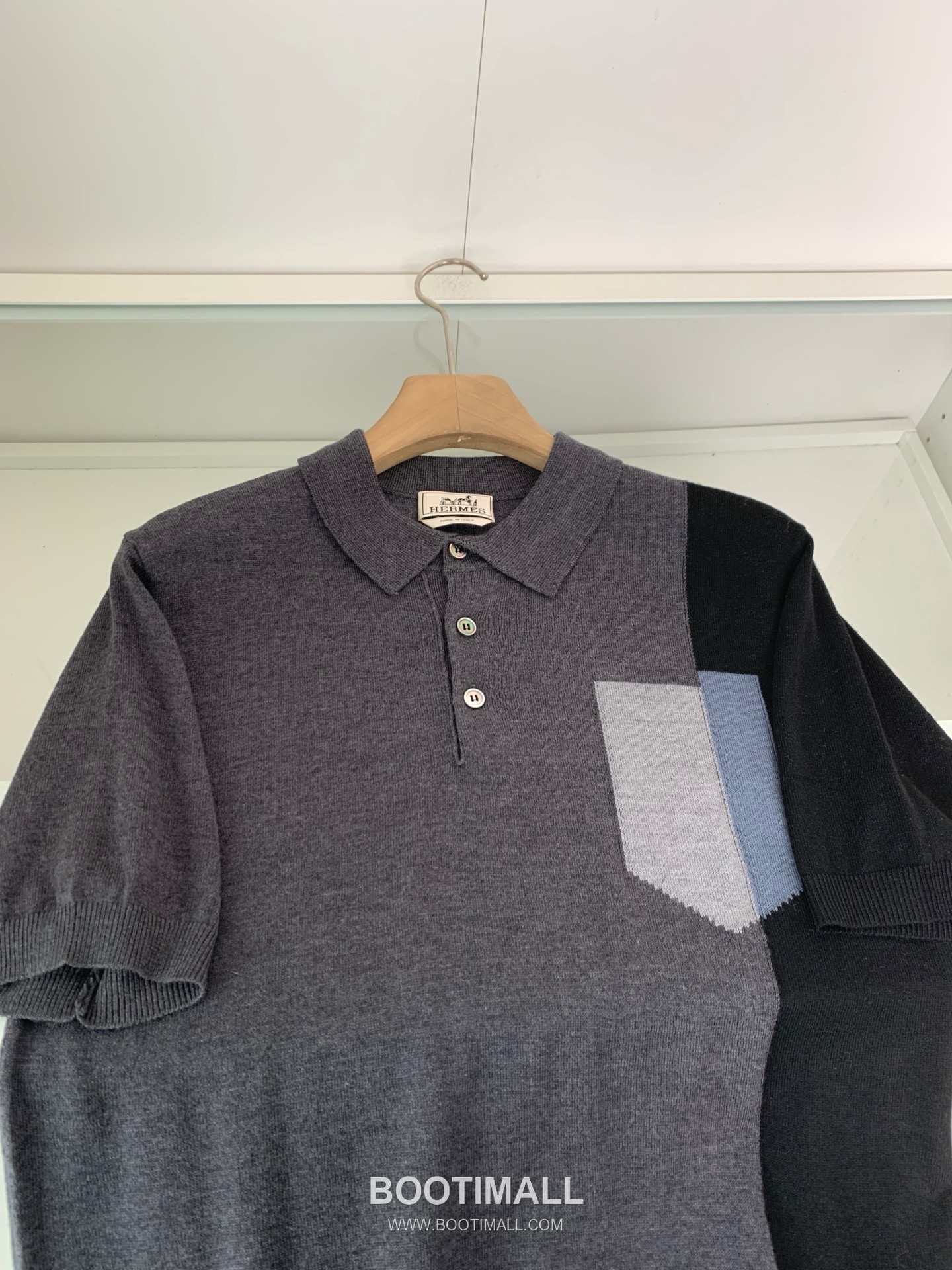 Hermes Colorblock Knit Polo Knitted Cotton Black 에르메스 컬러블록 니트 폴로 니트 코튼 블랙 3