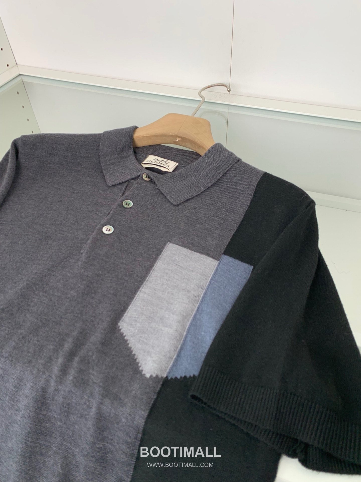 Hermes Colorblock Knit Polo Knitted Cotton Black 에르메스 컬러블록 니트 폴로 니트 코튼 블랙 5