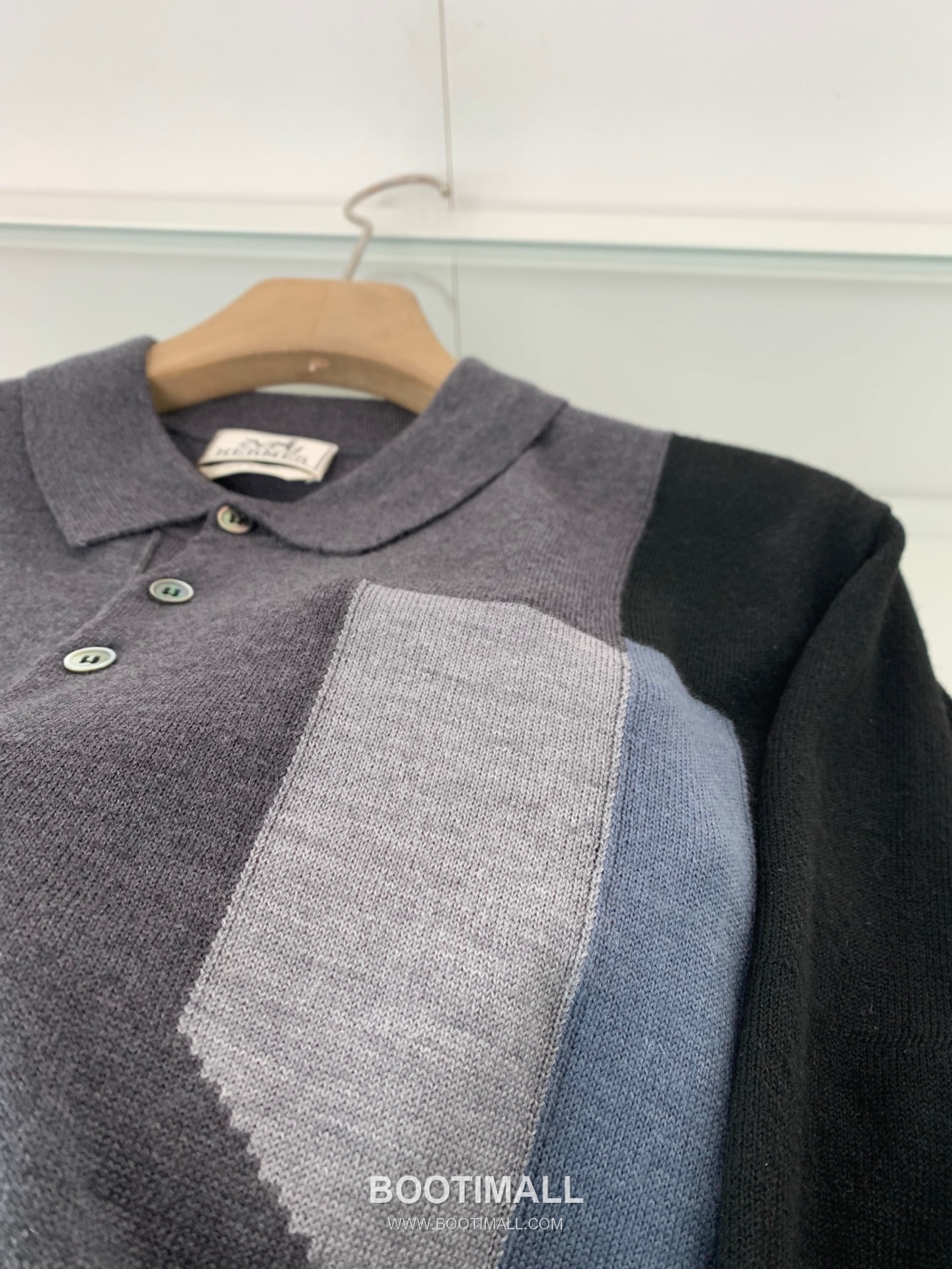 Hermes Colorblock Knit Polo Knitted Cotton Black 에르메스 컬러블록 니트 폴로 니트 코튼 블랙 6