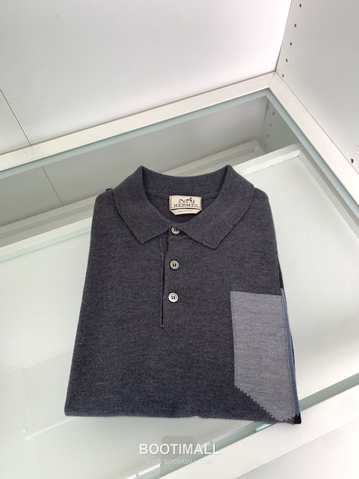 Hermes Colorblock Knit Polo Knitted Cotton Black 에르메스 컬러블록 니트 폴로 니트 코튼 블랙 9
