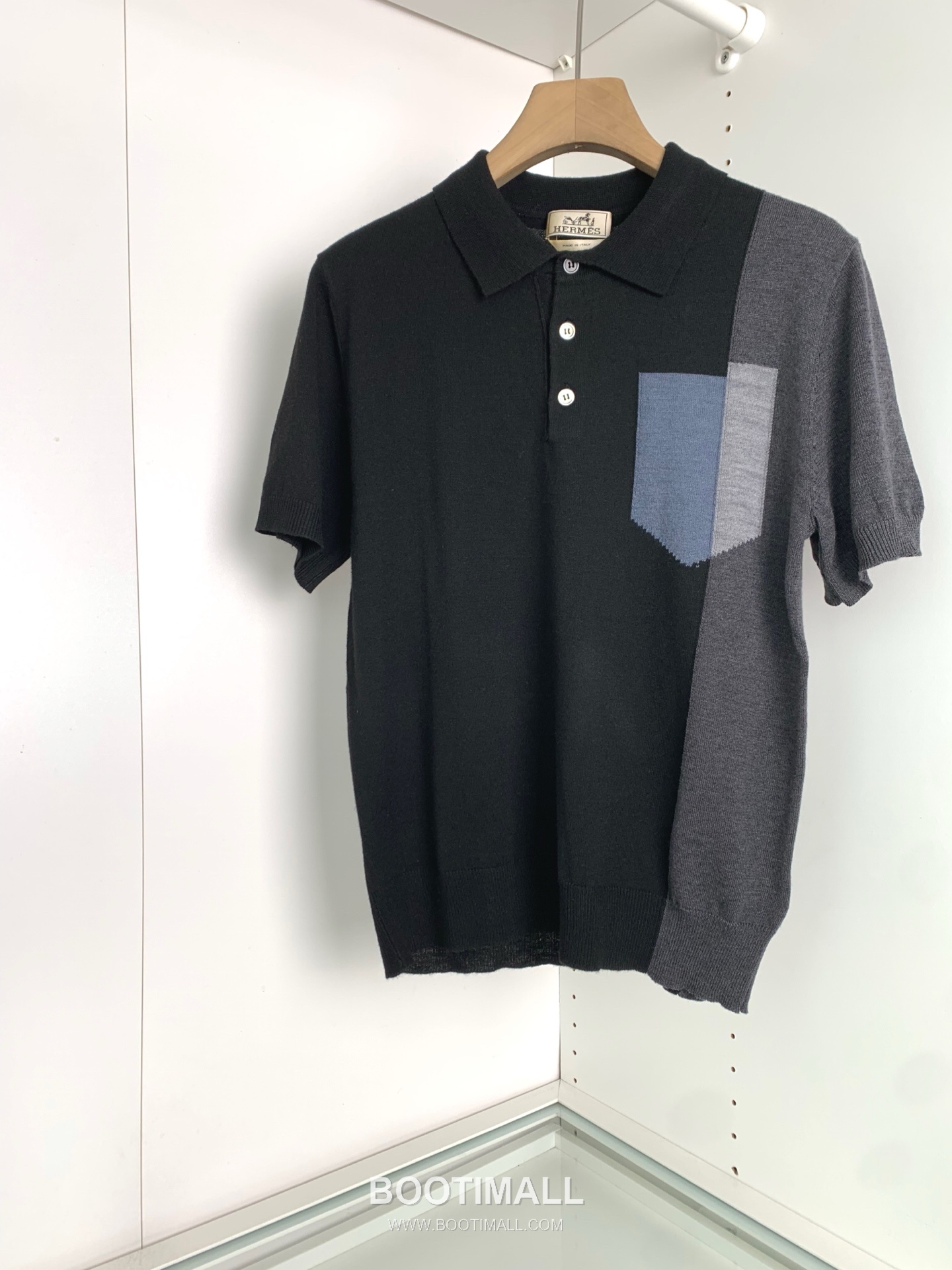 Hermes Colorblock Knit Polo Knitted Cotton Black 에르메스 컬러블록 니트 폴로 니트 코튼 블랙 1