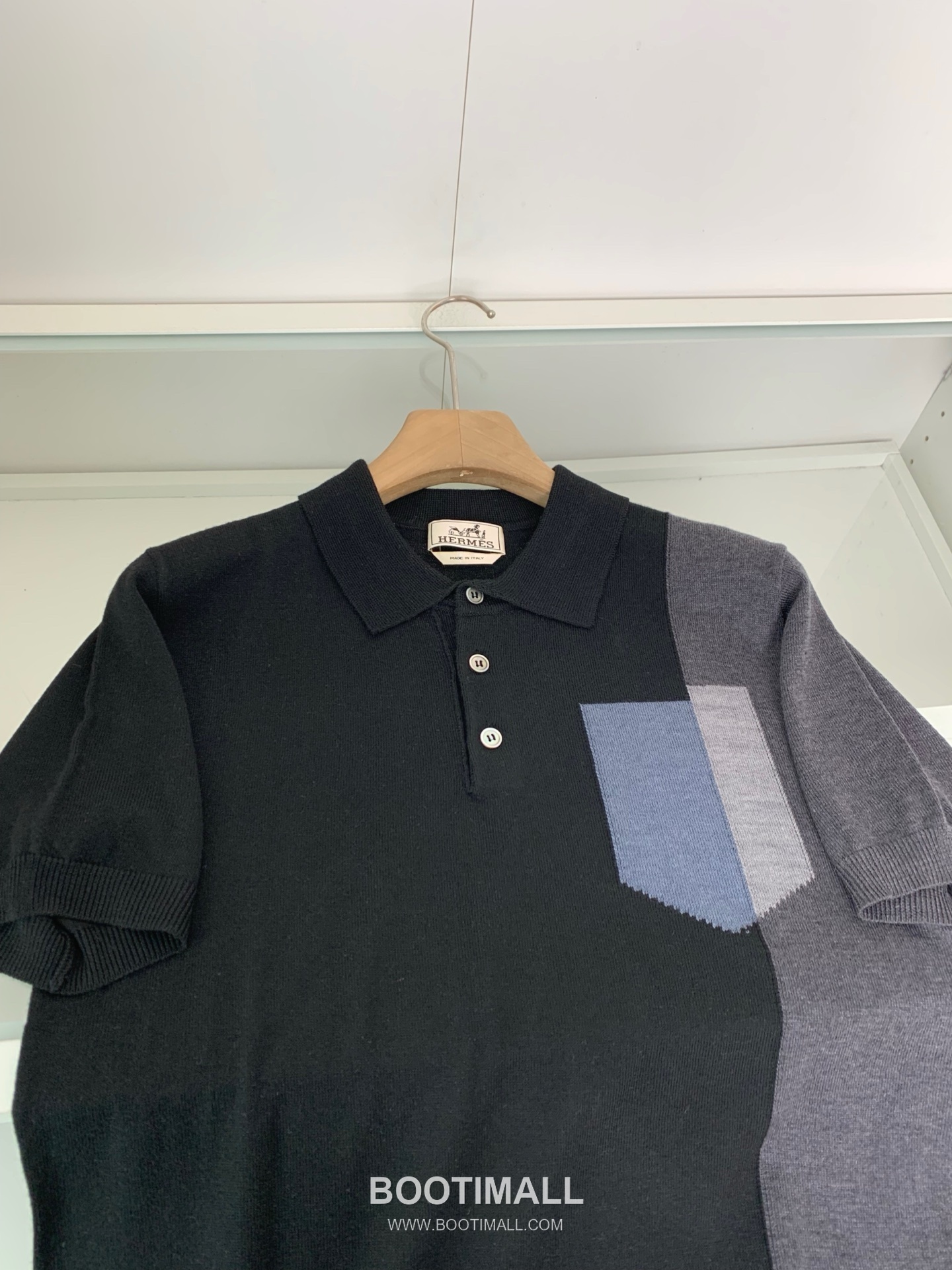 Hermes Colorblock Knit Polo Knitted Cotton Black 에르메스 컬러블록 니트 폴로 니트 코튼 블랙 3
