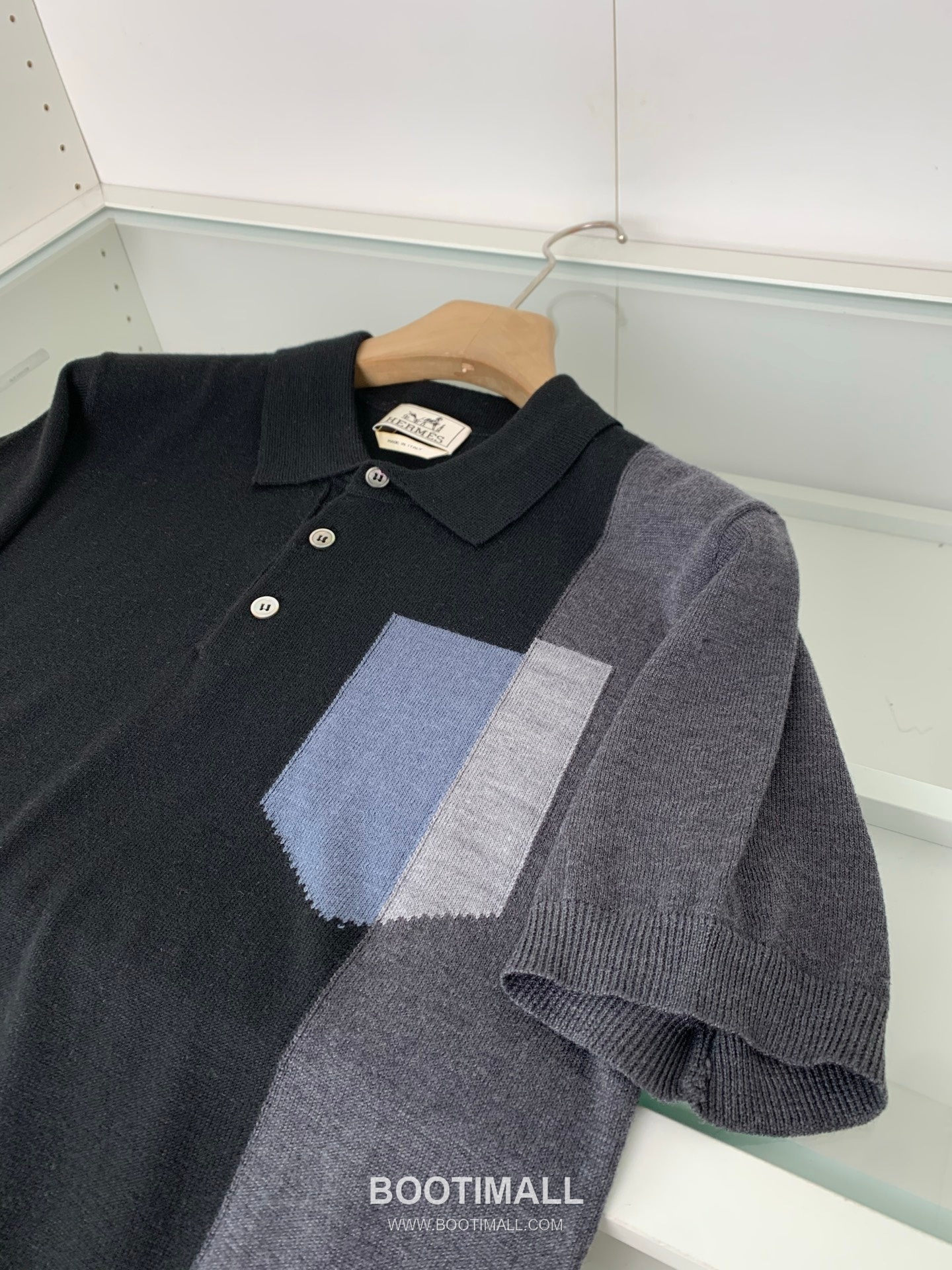 Hermes Colorblock Knit Polo Knitted Cotton Black 에르메스 컬러블록 니트 폴로 니트 코튼 블랙 5