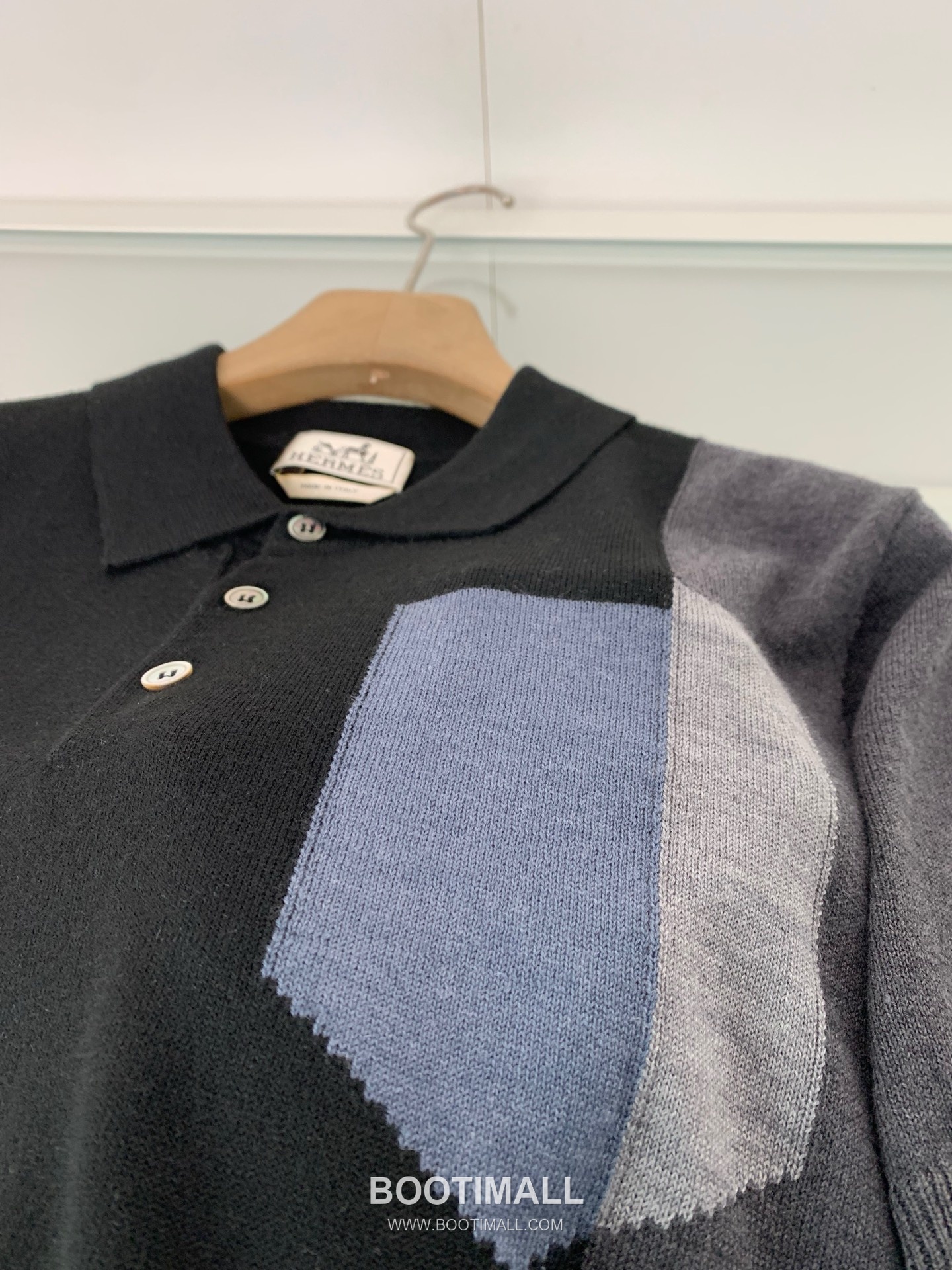 Hermes Colorblock Knit Polo Knitted Cotton Black 에르메스 컬러블록 니트 폴로 니트 코튼 블랙 6