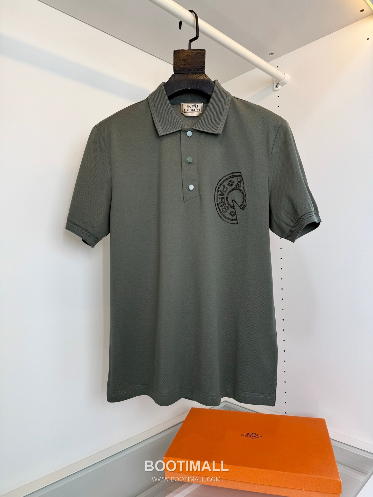 Hermes Saddle Stitch Polo Cotton Black Polo Shirt 에르메스 새들 스티치 폴로 코튼 블랙 폴로 셔츠 1