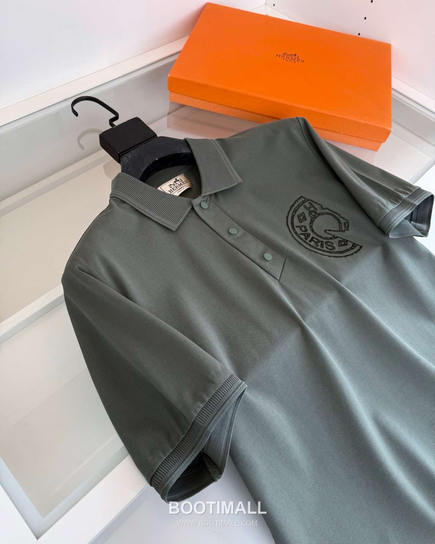 Hermes Saddle Stitch Polo Cotton Black Polo Shirt 에르메스 새들 스티치 폴로 코튼 블랙 폴로 셔츠 3