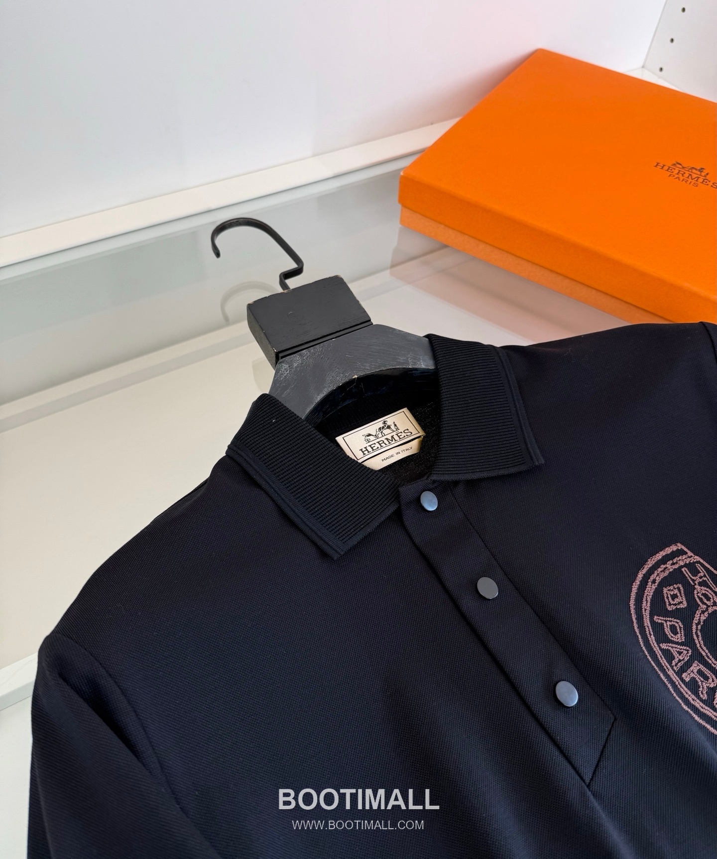 Hermes Saddle Stitch Polo Cotton Black Polo Shirt 에르메스 새들 스티치 폴로 코튼 블랙 폴로 셔츠 4